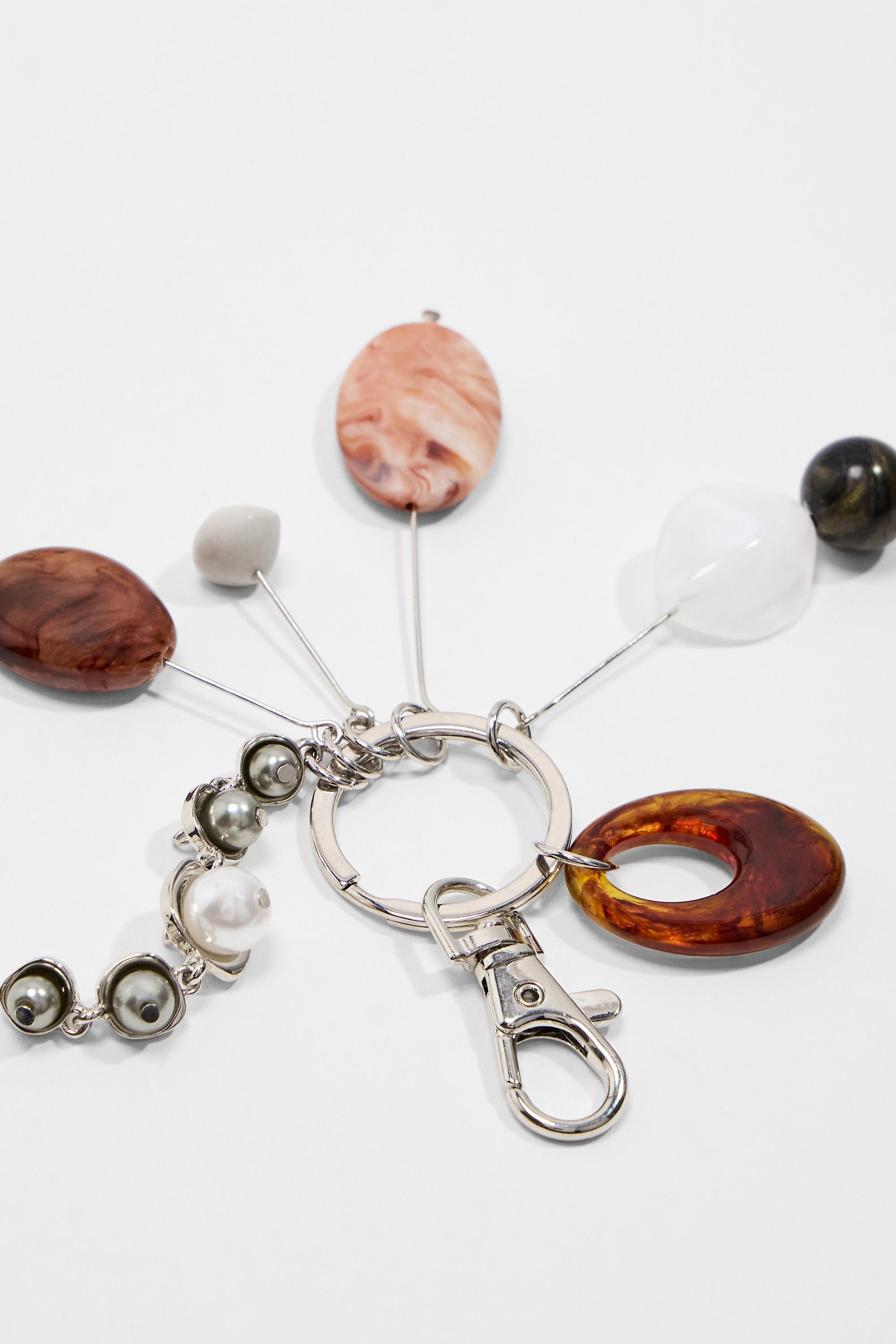 White Uo Boho Natural Keyring, NEUTR, large image number 2