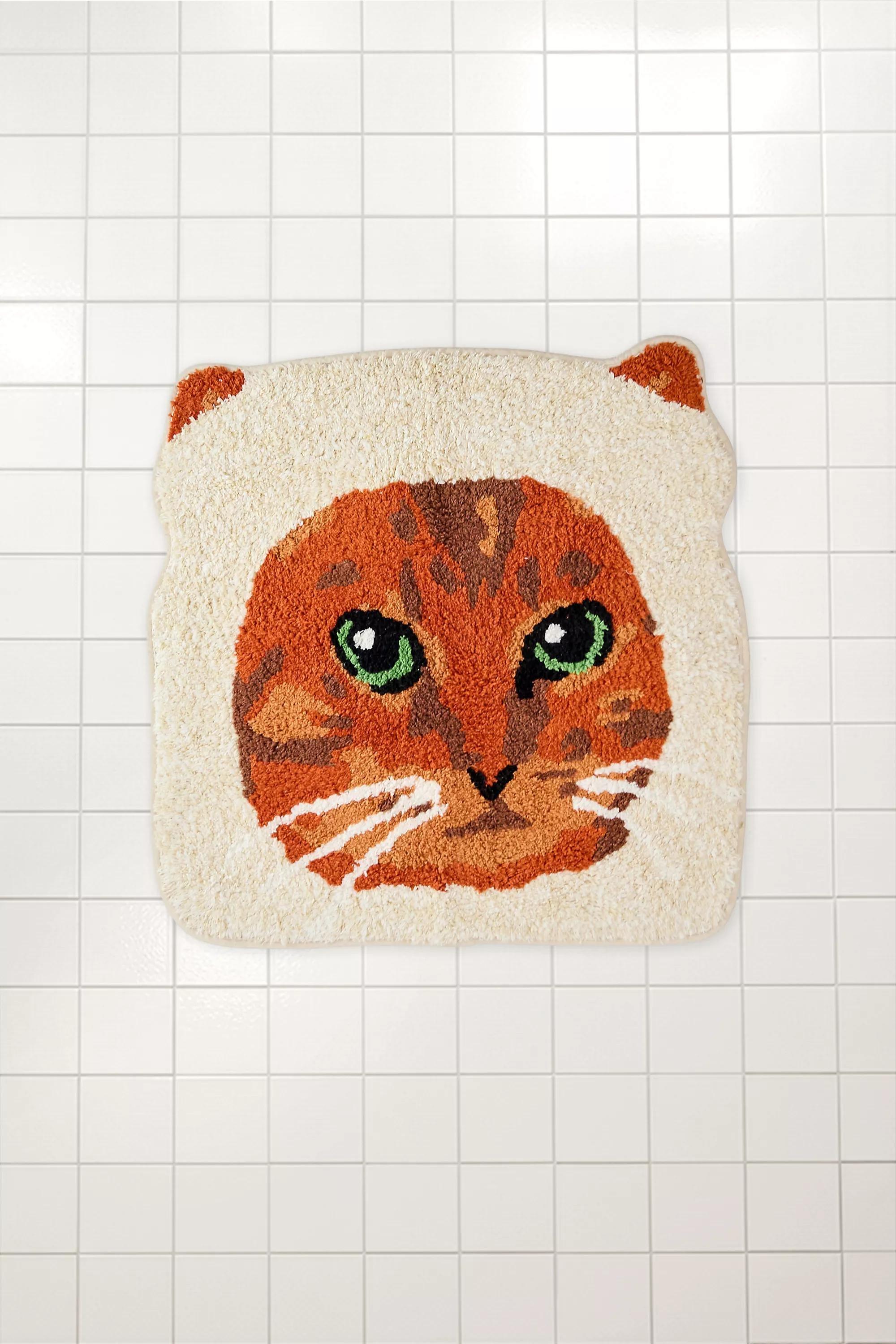 Bread Kitty Bath Mat, NEUTR, large image number 0