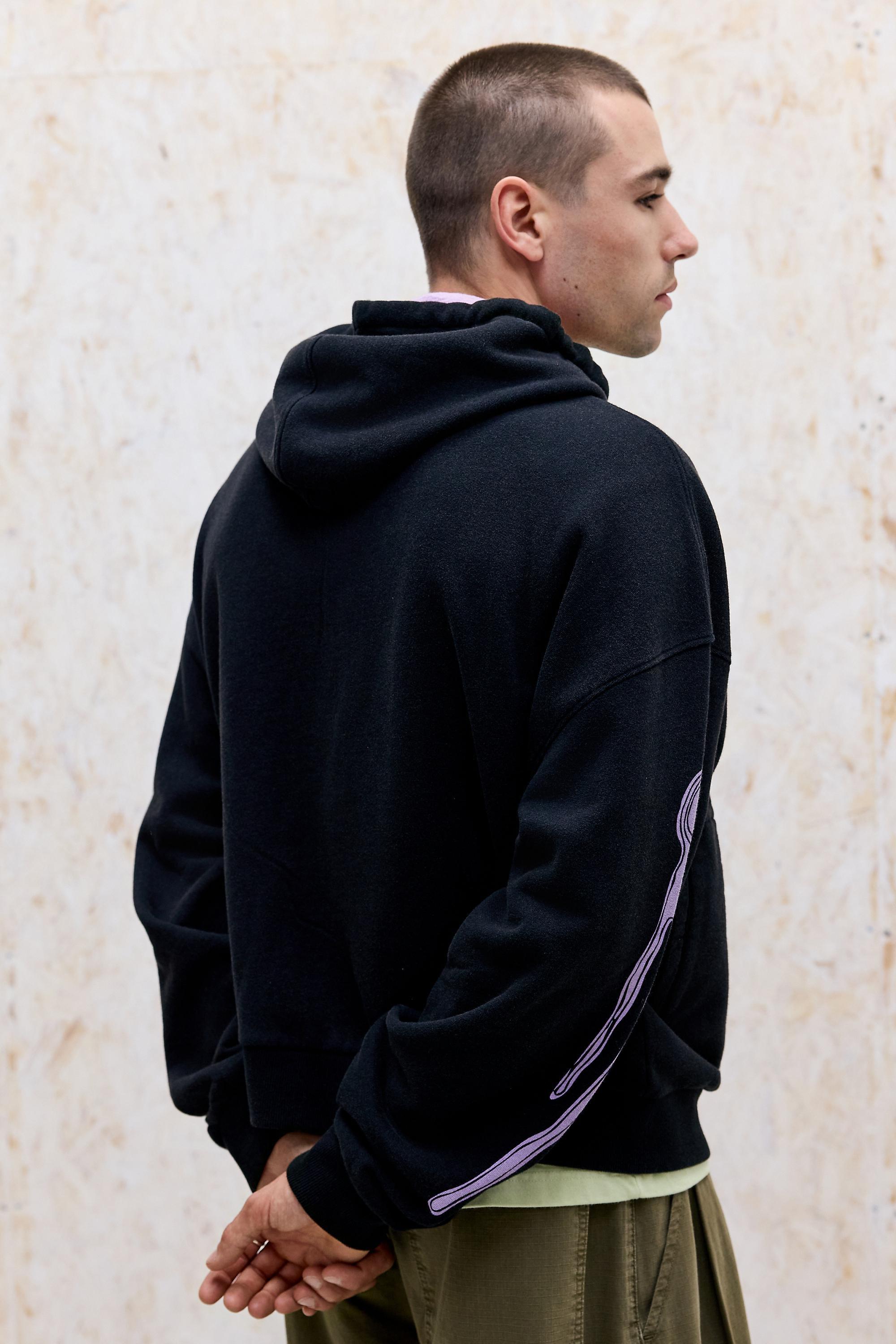 Black Ayker Black Abstract Totem Hoodie, BLK, large image number 3