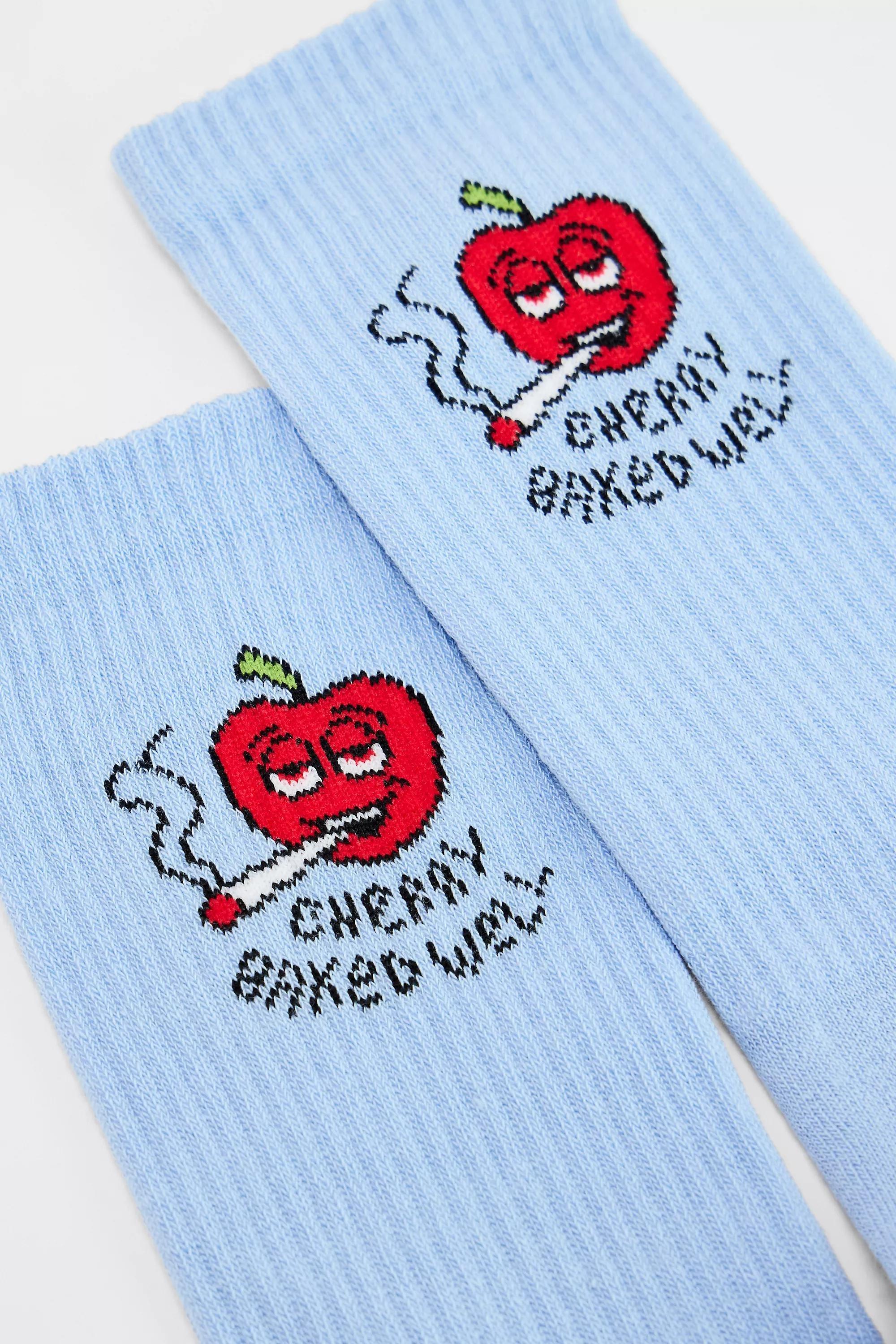 Multicolour Uo Cherry Baked Well Socks, ASSORT, medium