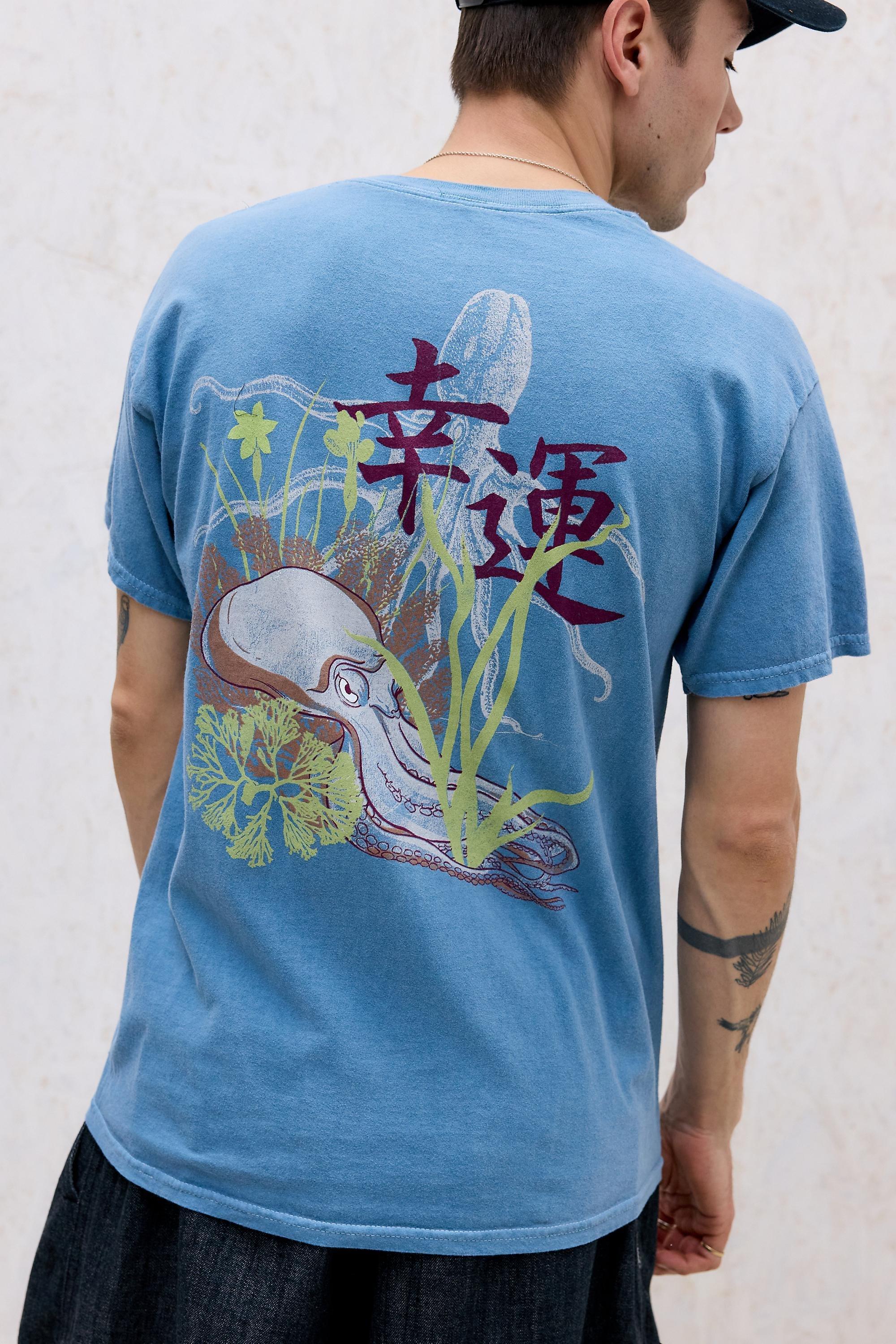 Blue Uo Blue Octopus T-Shirt, BLUE, large image number 0