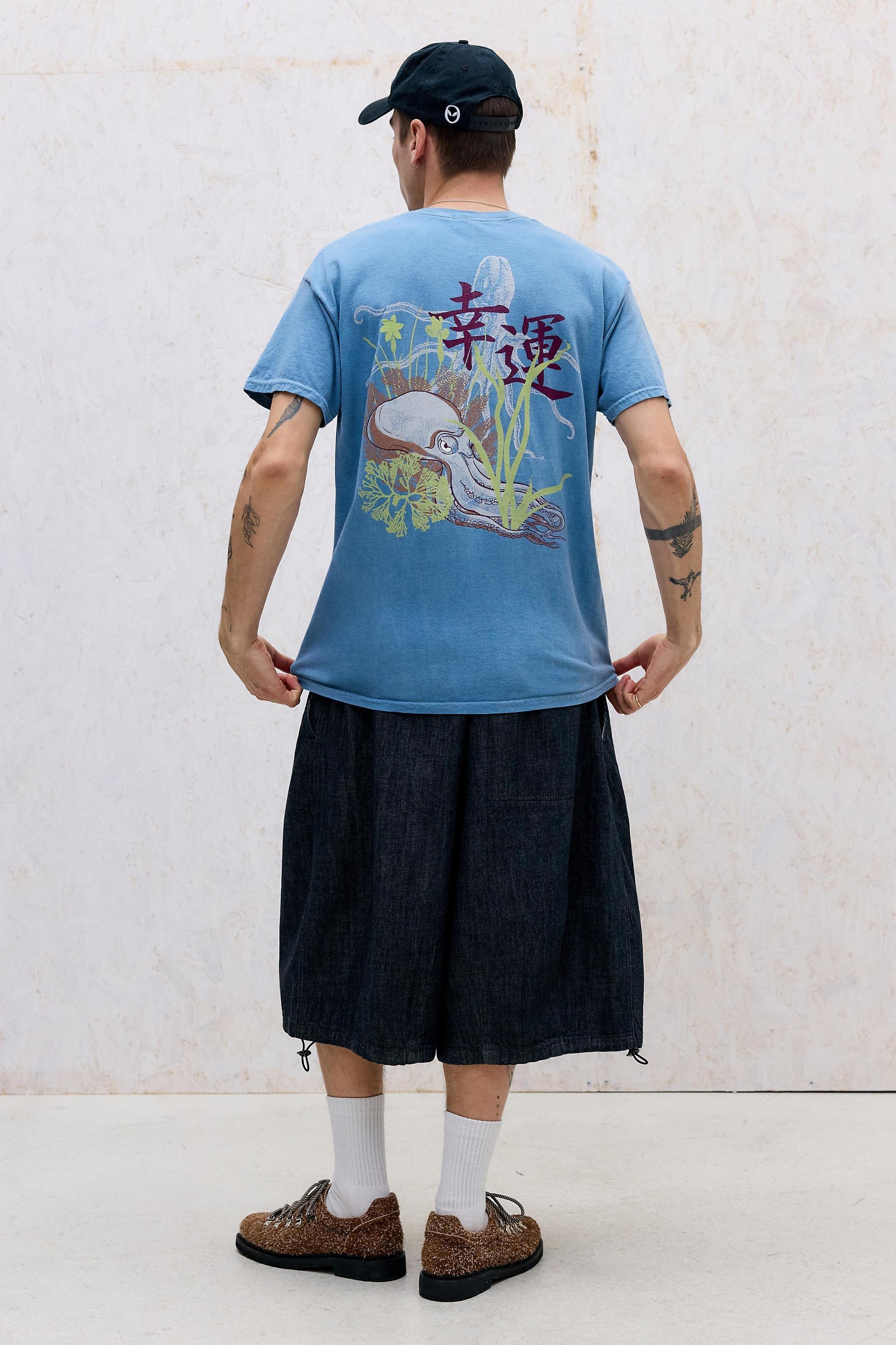 Blue Uo Blue Octopus T-Shirt, BLUE, large image number 2