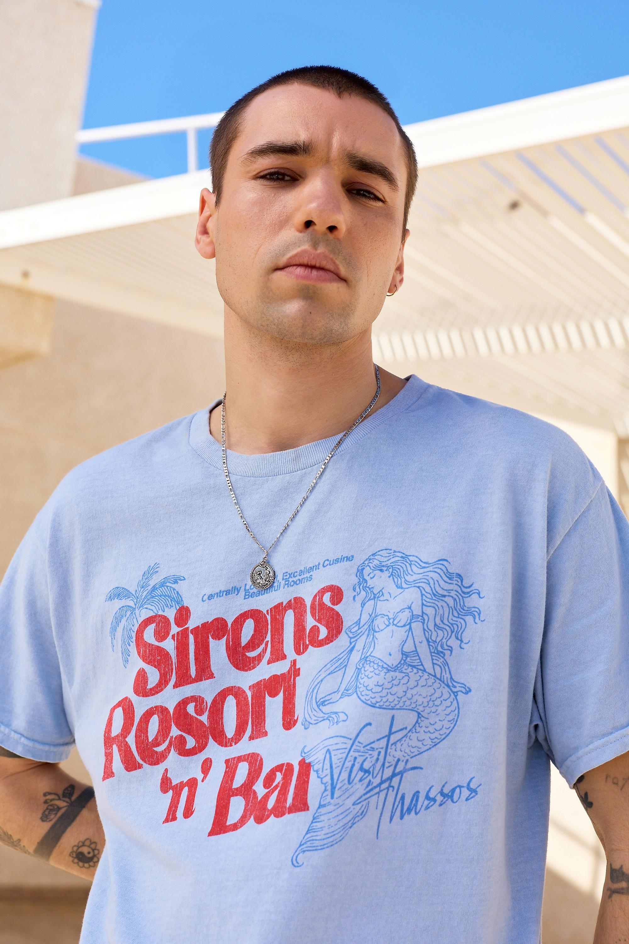 Blue Uo Sirens Resort T-Shirt, BLUE, large image number 1