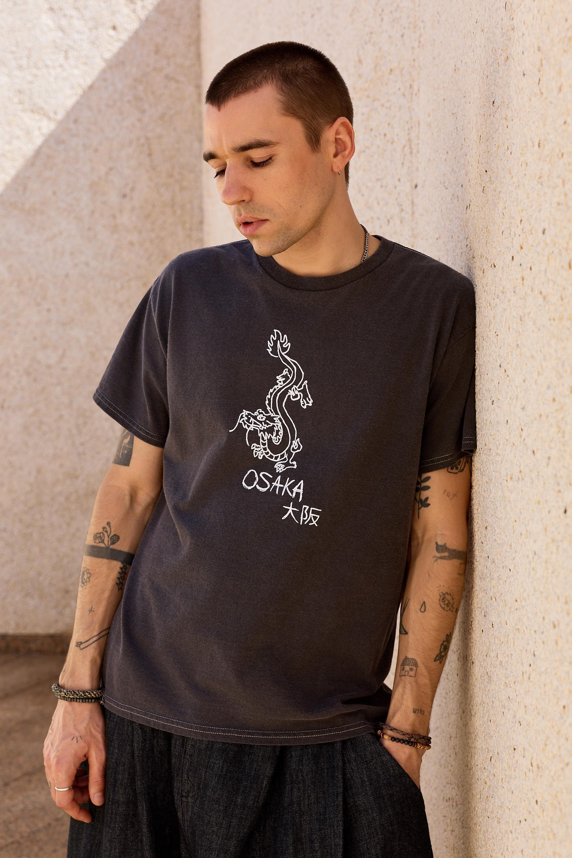 Black Uo Osaka Dragon T-Shirt, BLK, large image number 0