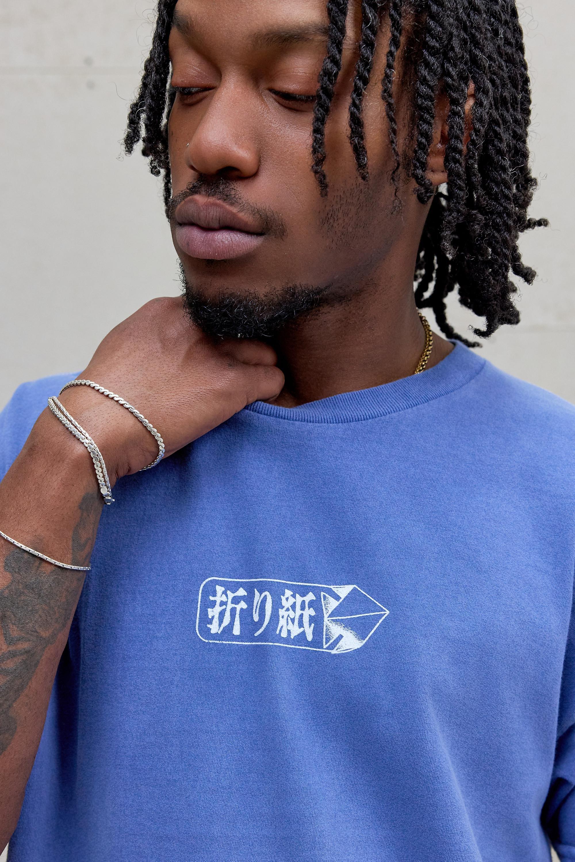 Blue Uo Blue Origami Fish T-Shirt, BLUE, large image number 2