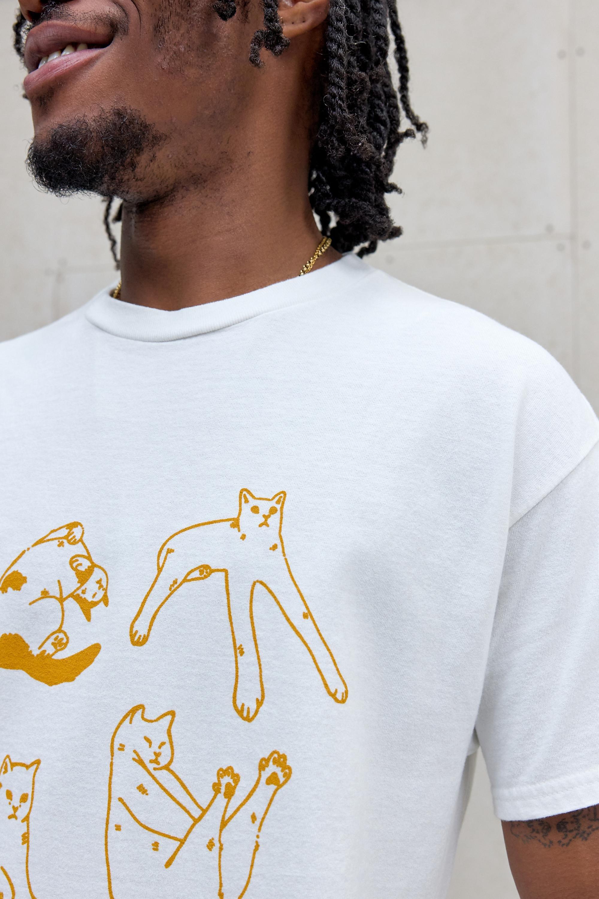White Uo White Printed T-Shirt, WHT, medium
