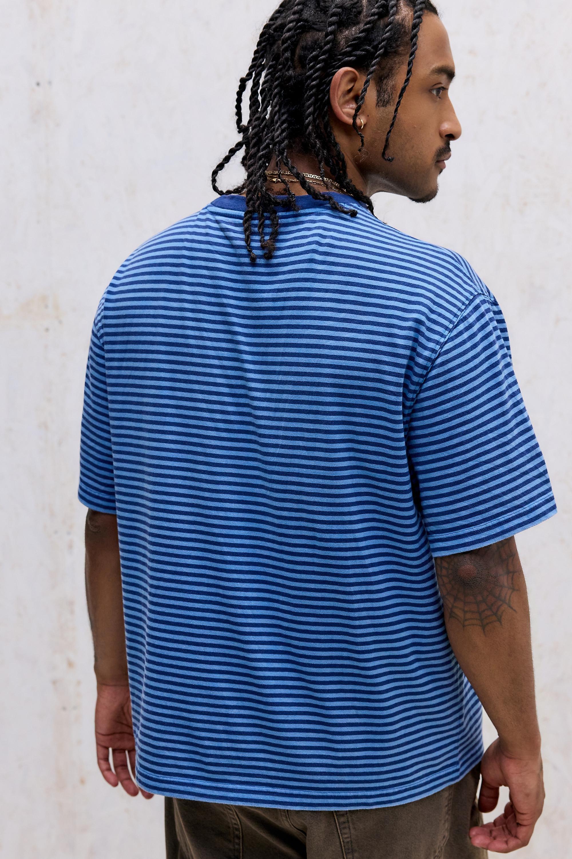 Blue Bdg Striped Short Sleeve T-Shirt, BLUE, large image number 3