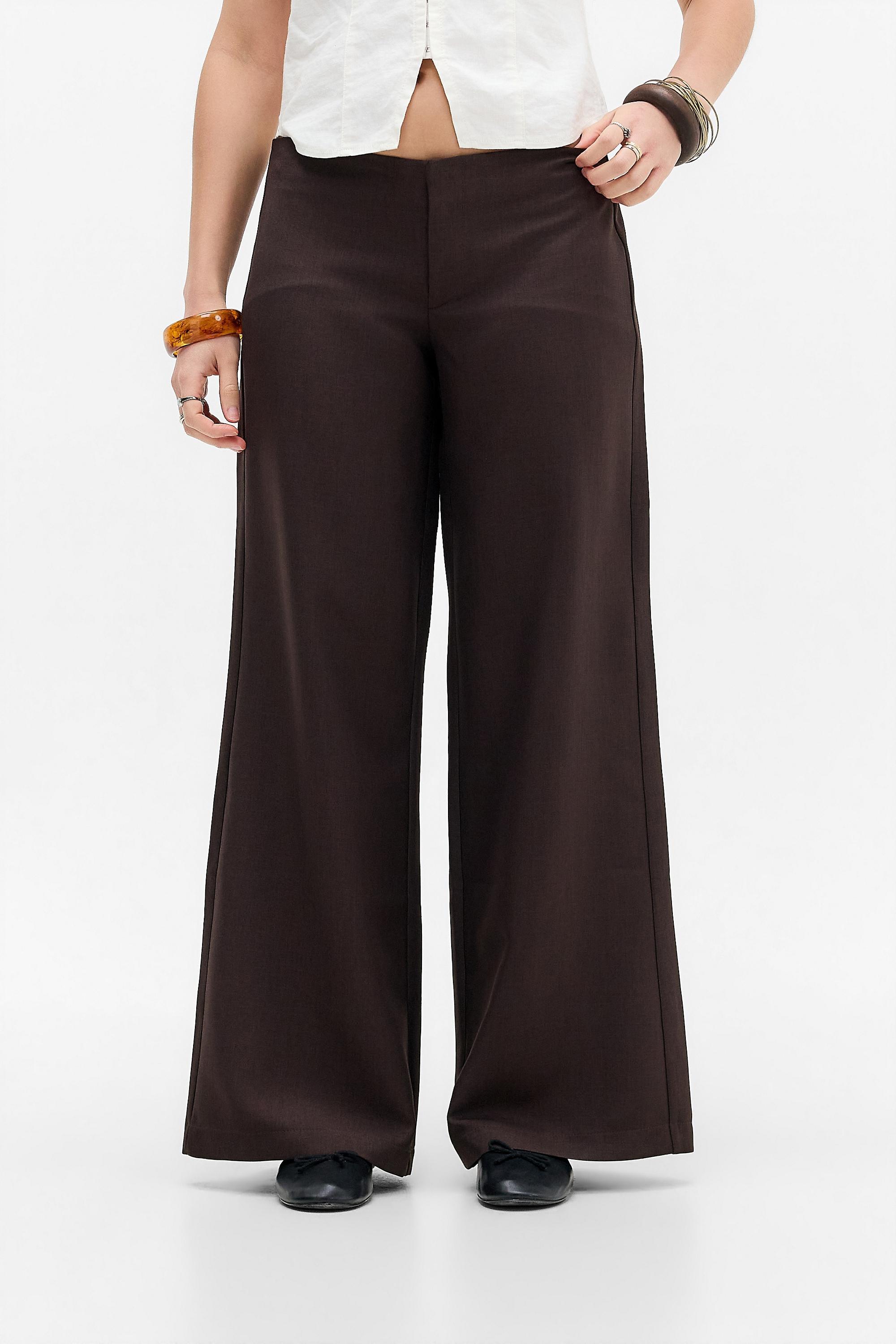 Black Uo Tally Low Rise Trousers, CHOC, medium