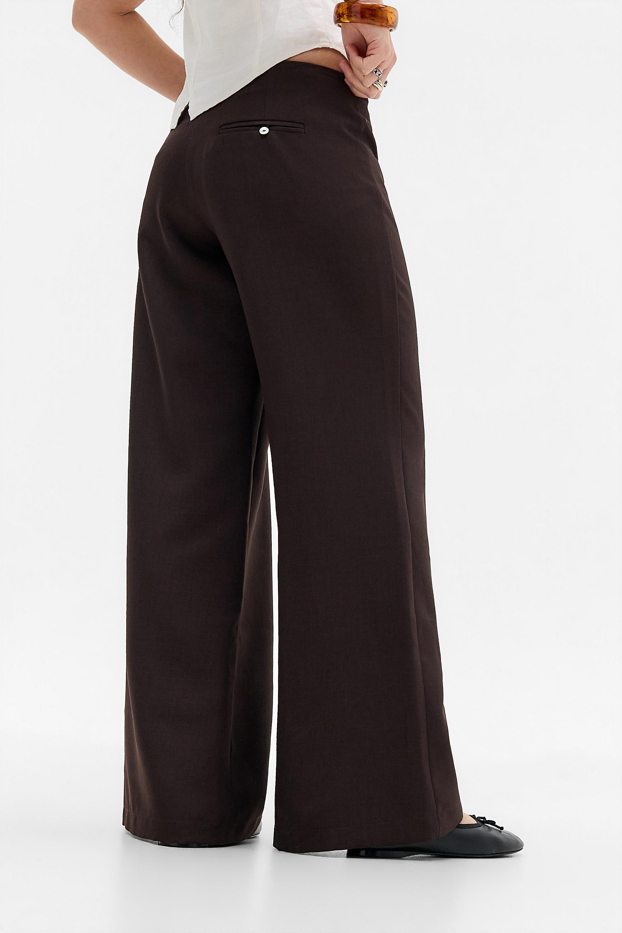 Black Uo Tally Low Rise Trousers, CHOC, large image number 3