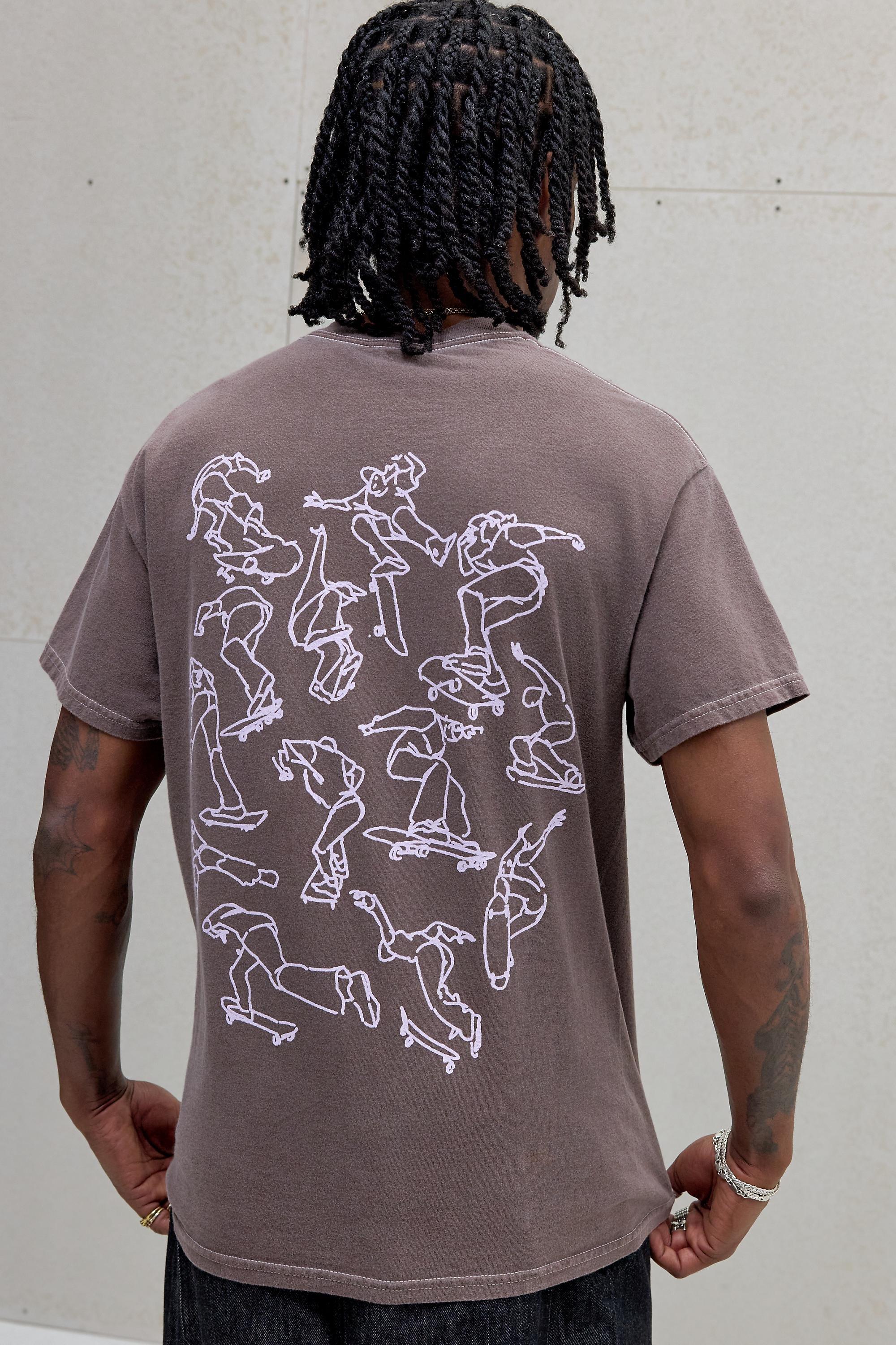 Brown Uo Skateboard Poses T-Shirt, BRN, large image number 0