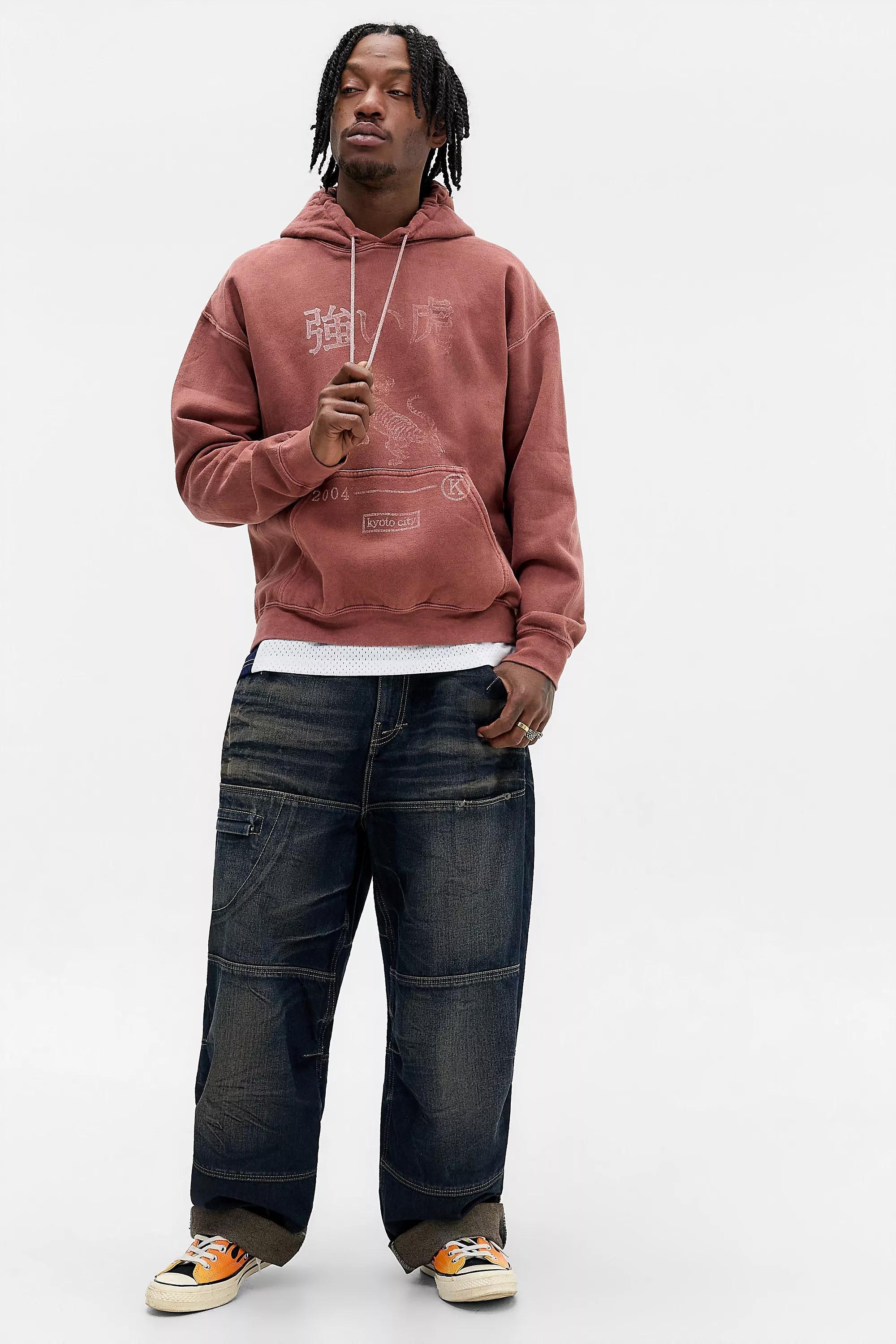 Burgundy Uo Kyoto Tiger Hoodie, WINE, large image number 1