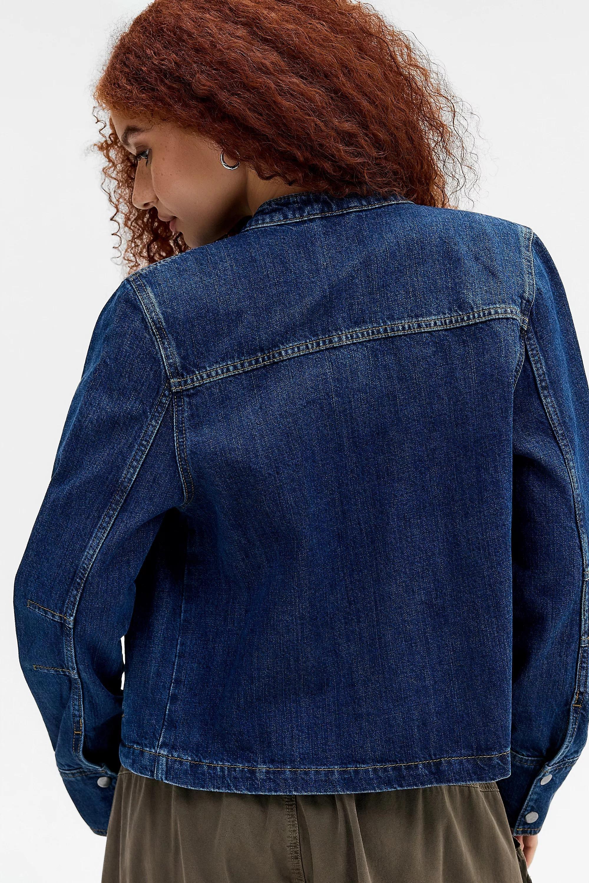 Blue BDG Alma Frogging Jacket, DENIM MEDIUM BLUE, large image number 3