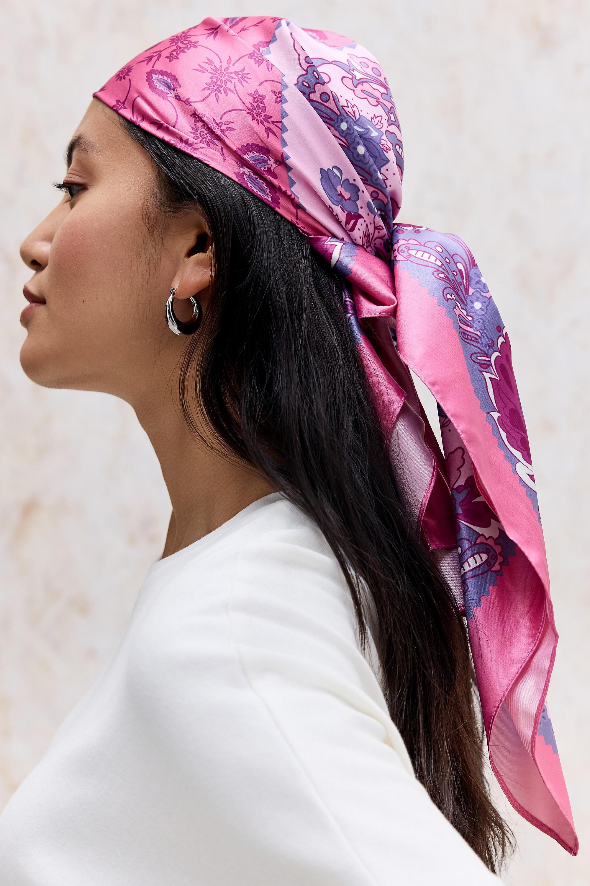 Pink Uo Silky Ed Headscarf, PINK, large image number 3