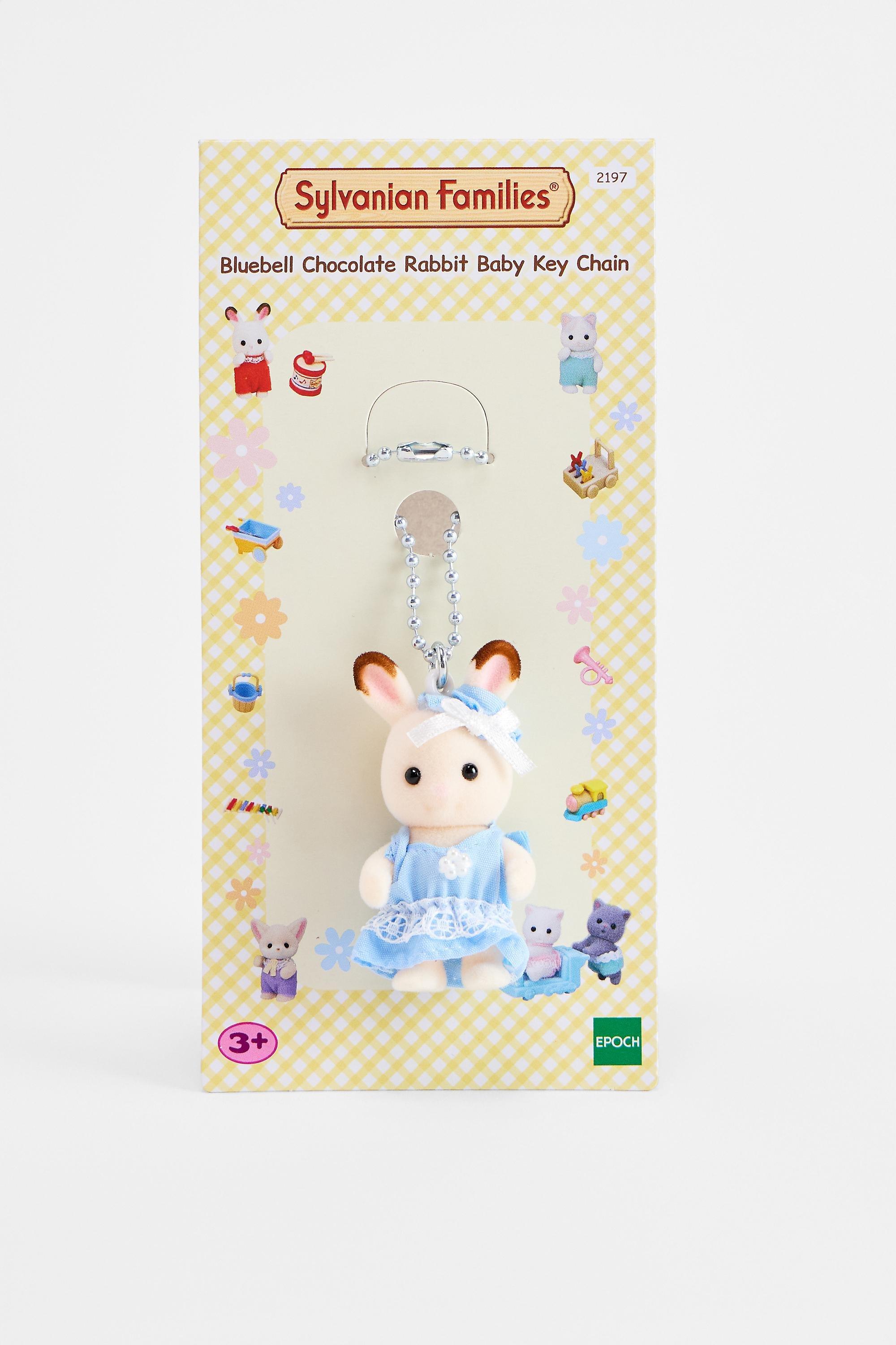 Multicolour Sylvanian Families Bluebell Chocolate Rabbit Baby Keyring, ASSORT, medium