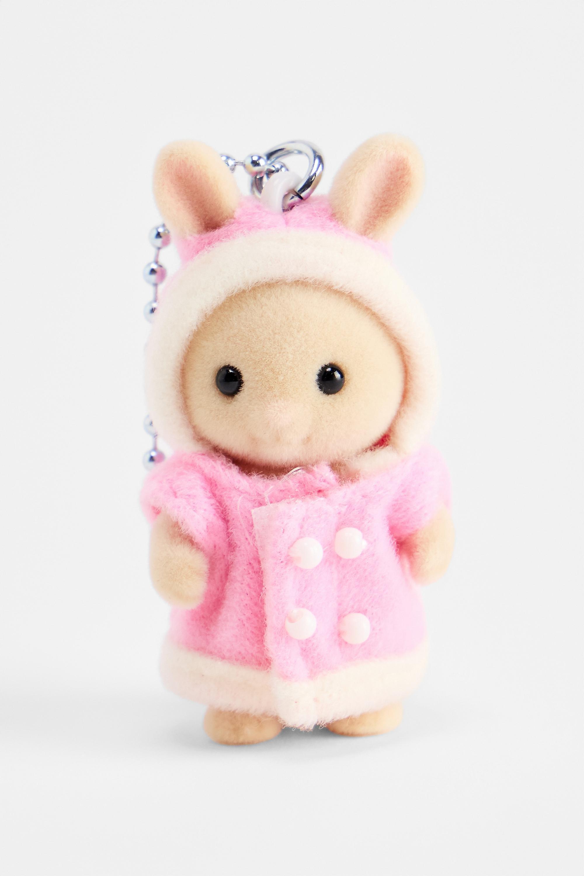 ASSORT Sylvanian Families Fluffy Parka Milk Rabbit Baby Keyring, ASSORT, medium