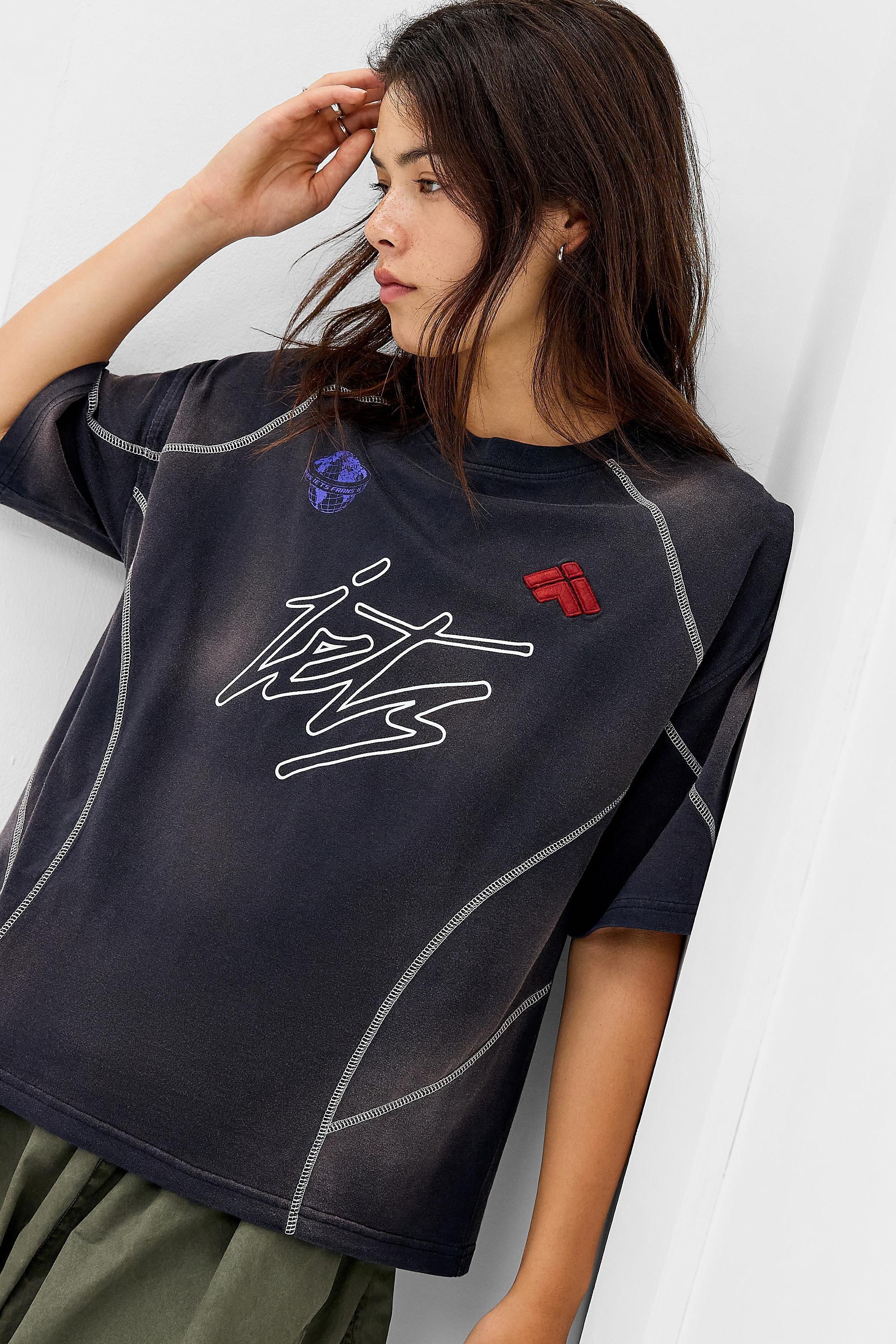 Black iets frans... Flatlock Seam Boyfriend T-Shirt, BLK, large image number 1