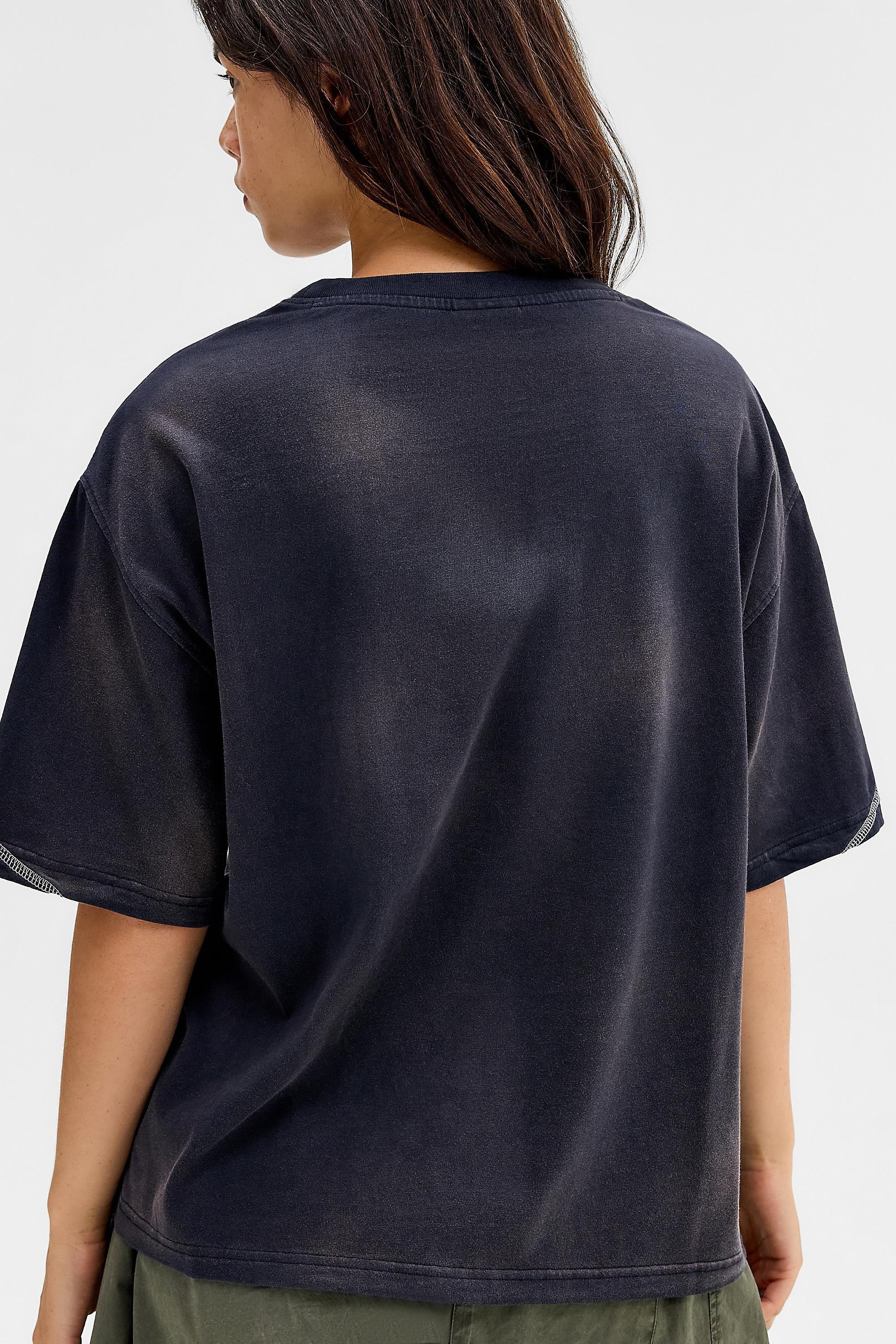 Black iets frans... Flatlock Seam Boyfriend T-Shirt, BLK, large image number 3