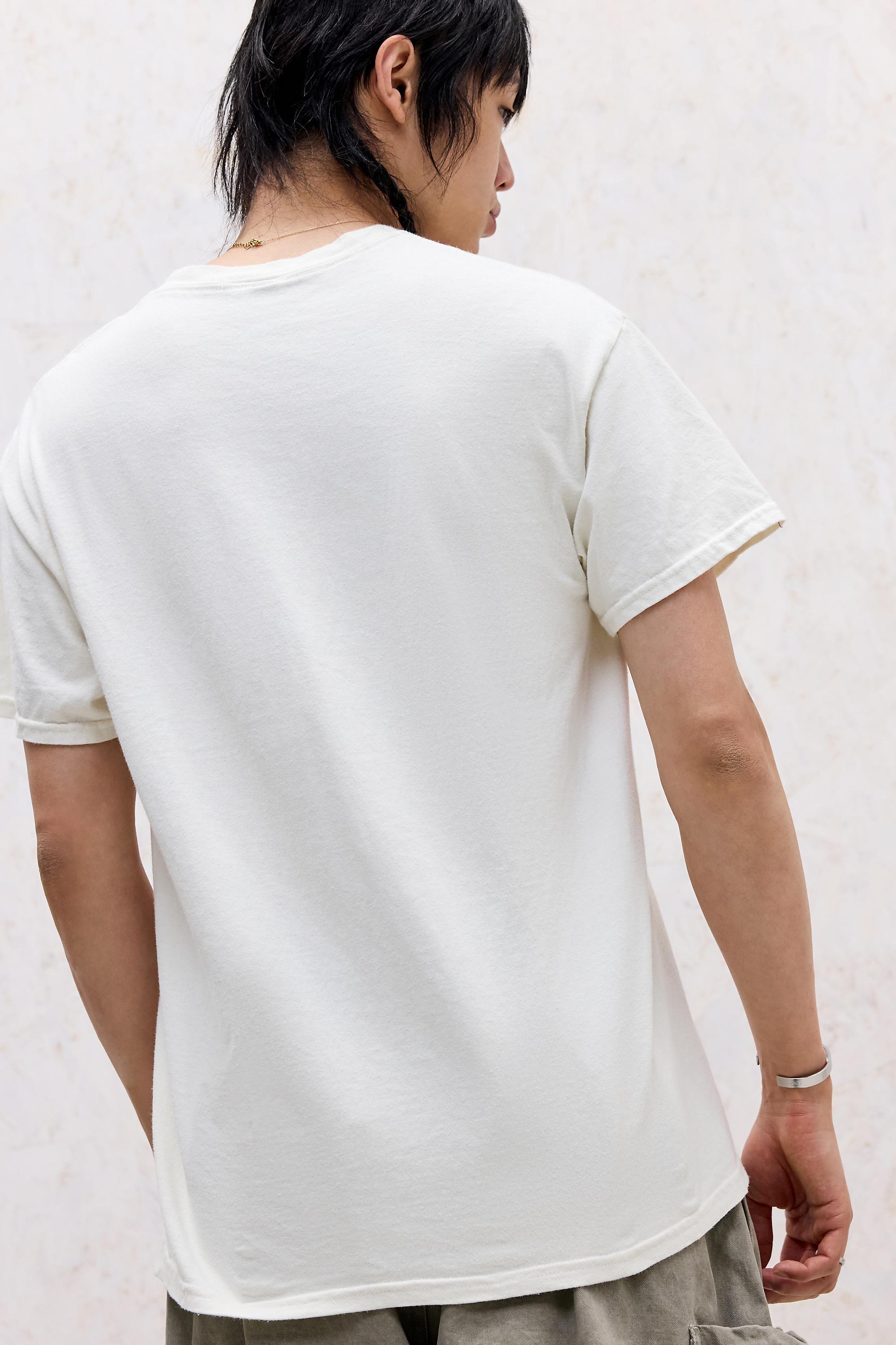 White Uo White Embroidered Mountain T-Shirt, WHT, large image number 3