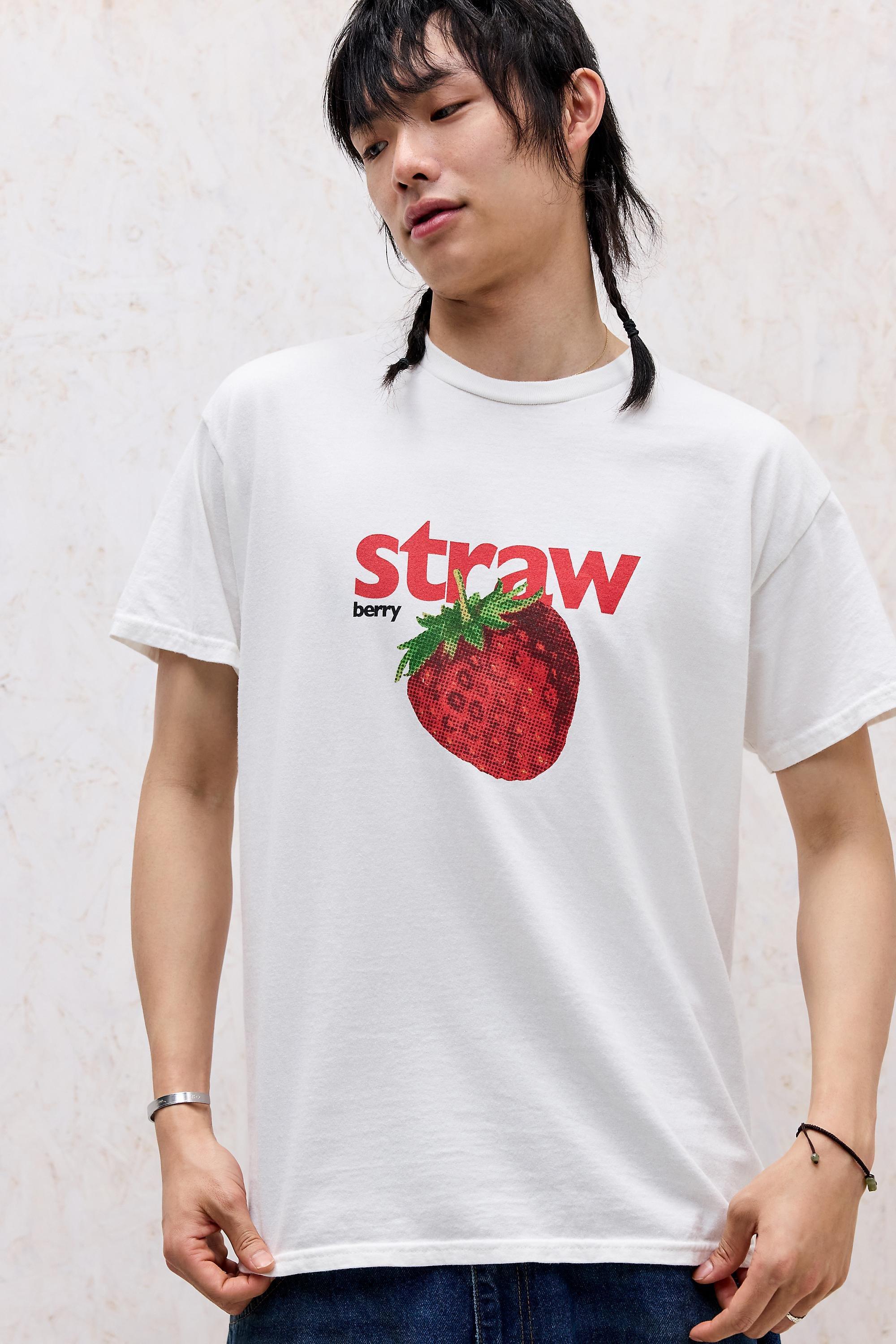 White Uo Strawberry T-Shirt, WHT, large image number 0
