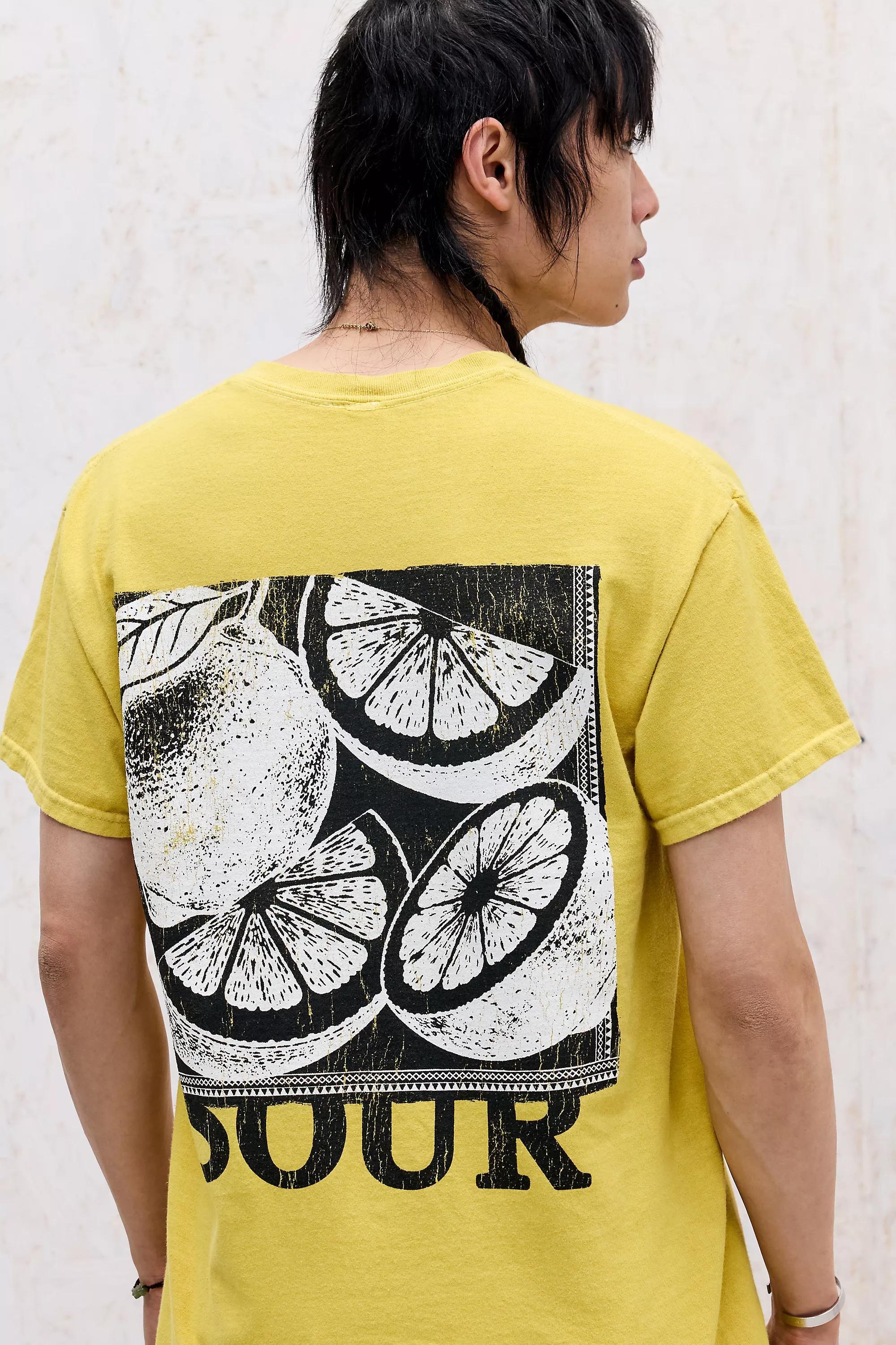 YELLOW UO Yellow Sour Lemon Graphic Tee, YEL, medium