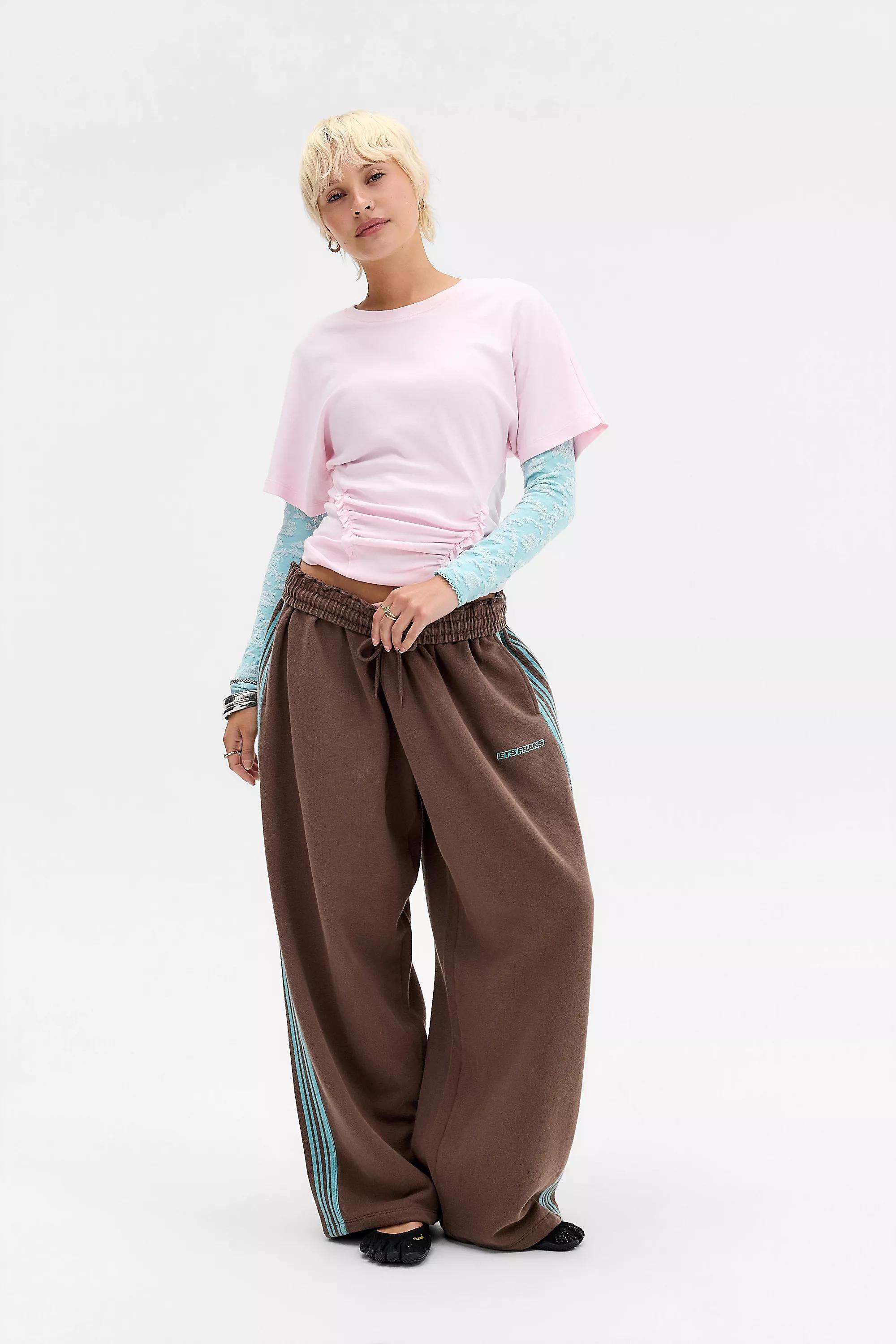 Brown iets frans... Hazel Harri Side Tape Joggers, BRN, large image number 1