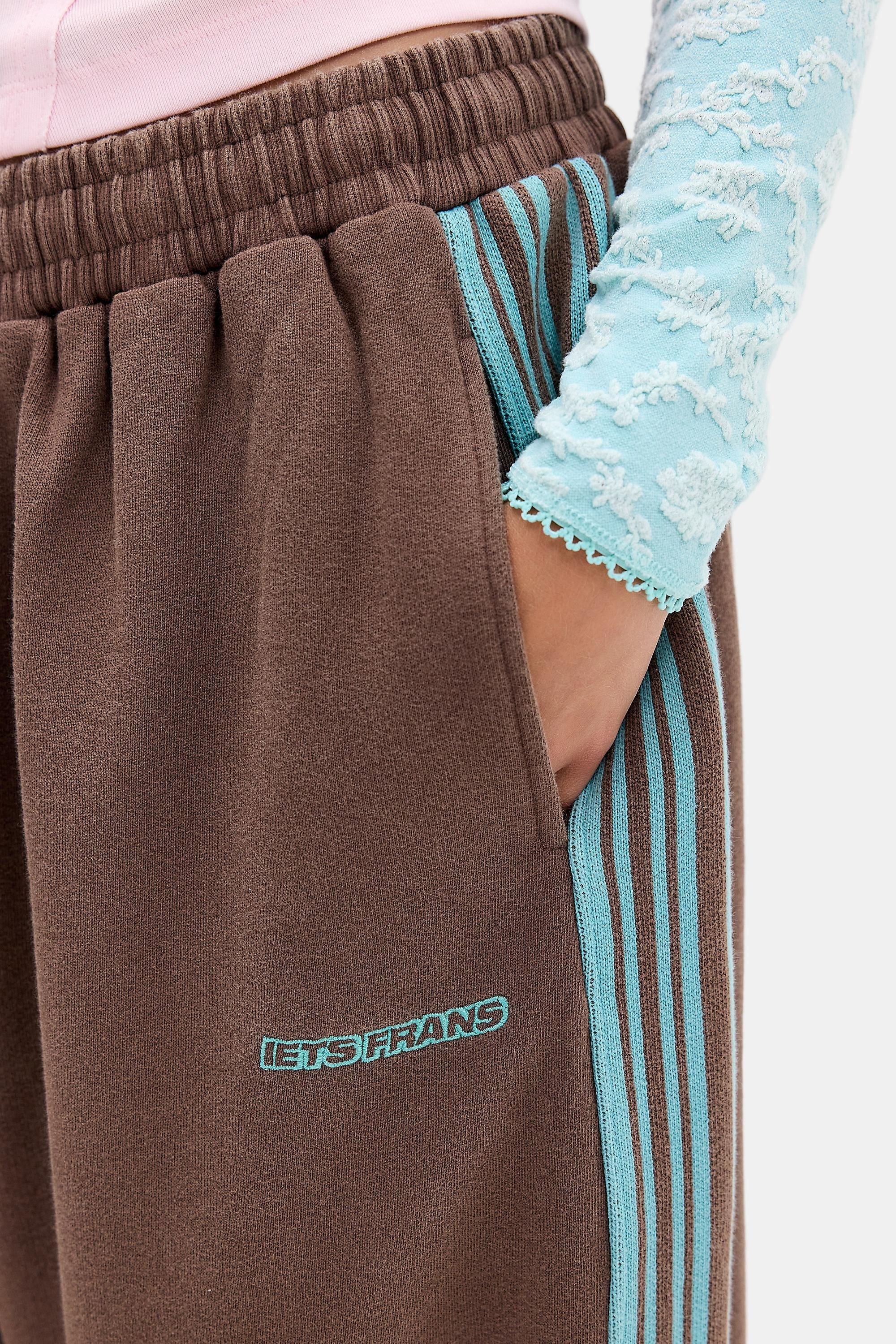 Brown iets frans... Hazel Harri Side Tape Joggers, BRN, large image number 3