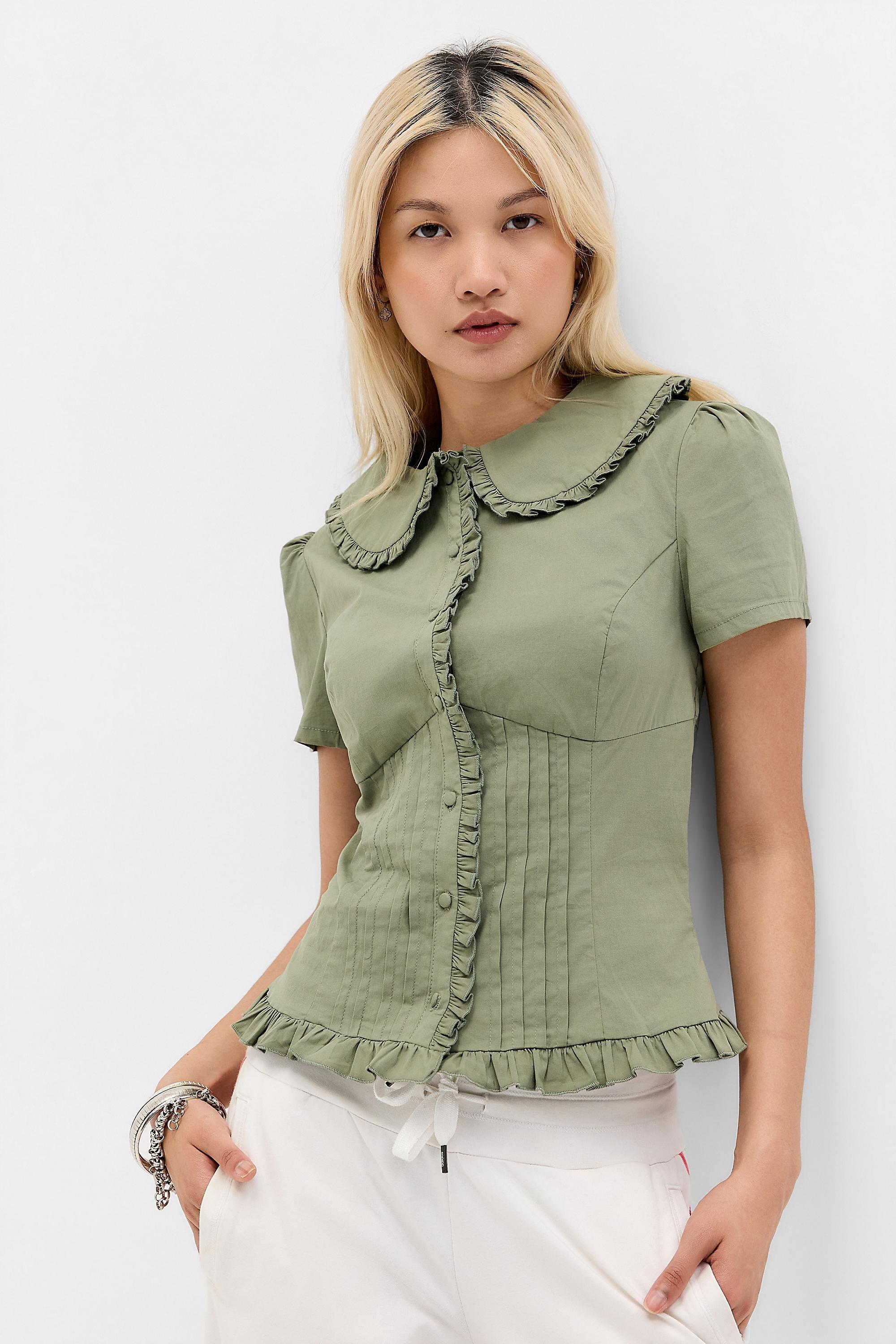 Green Daisy Street Choux Blouse, GRN, large image number 0