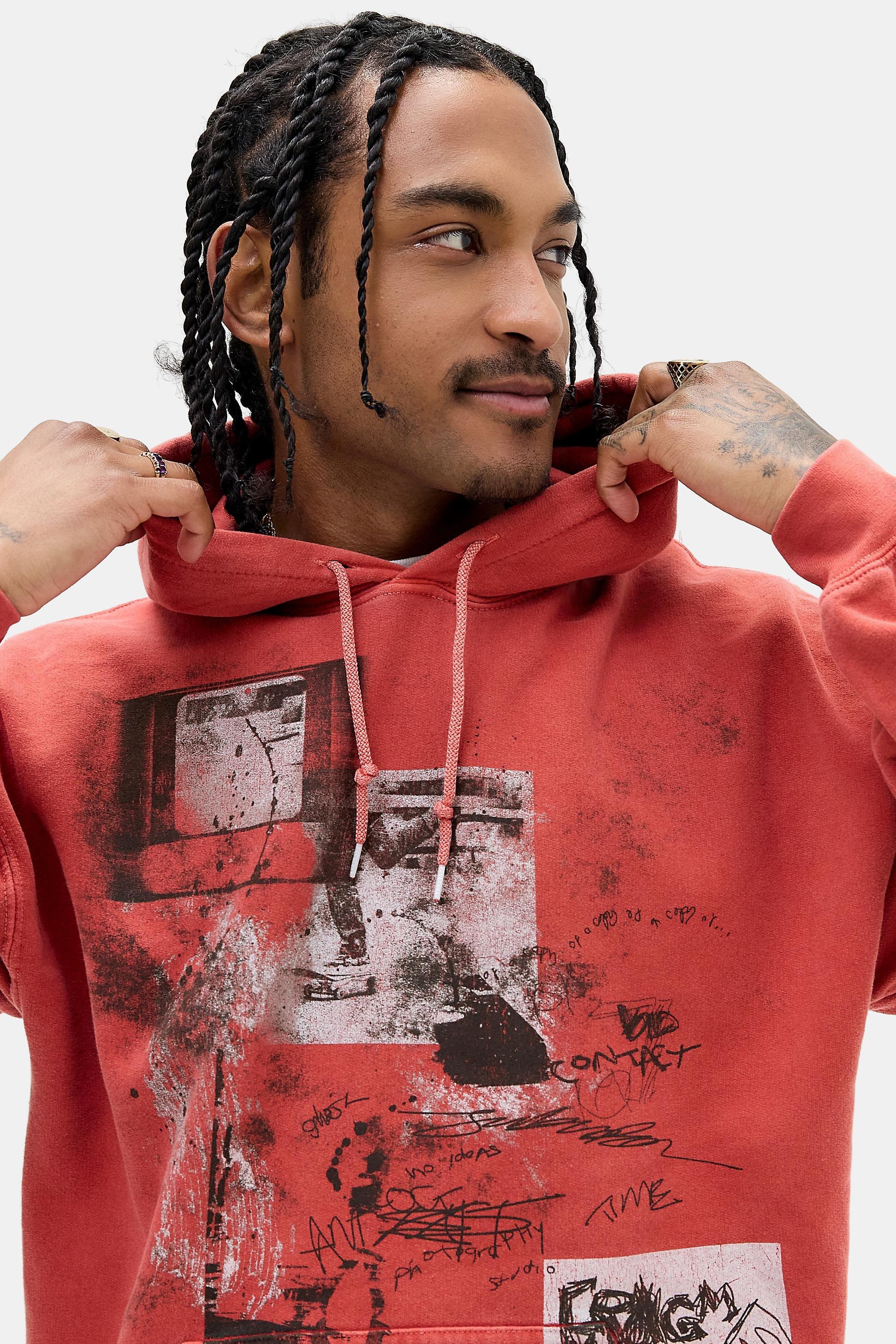 Red Uo Red Photo Doodle Hoodie, RED, large image number 2
