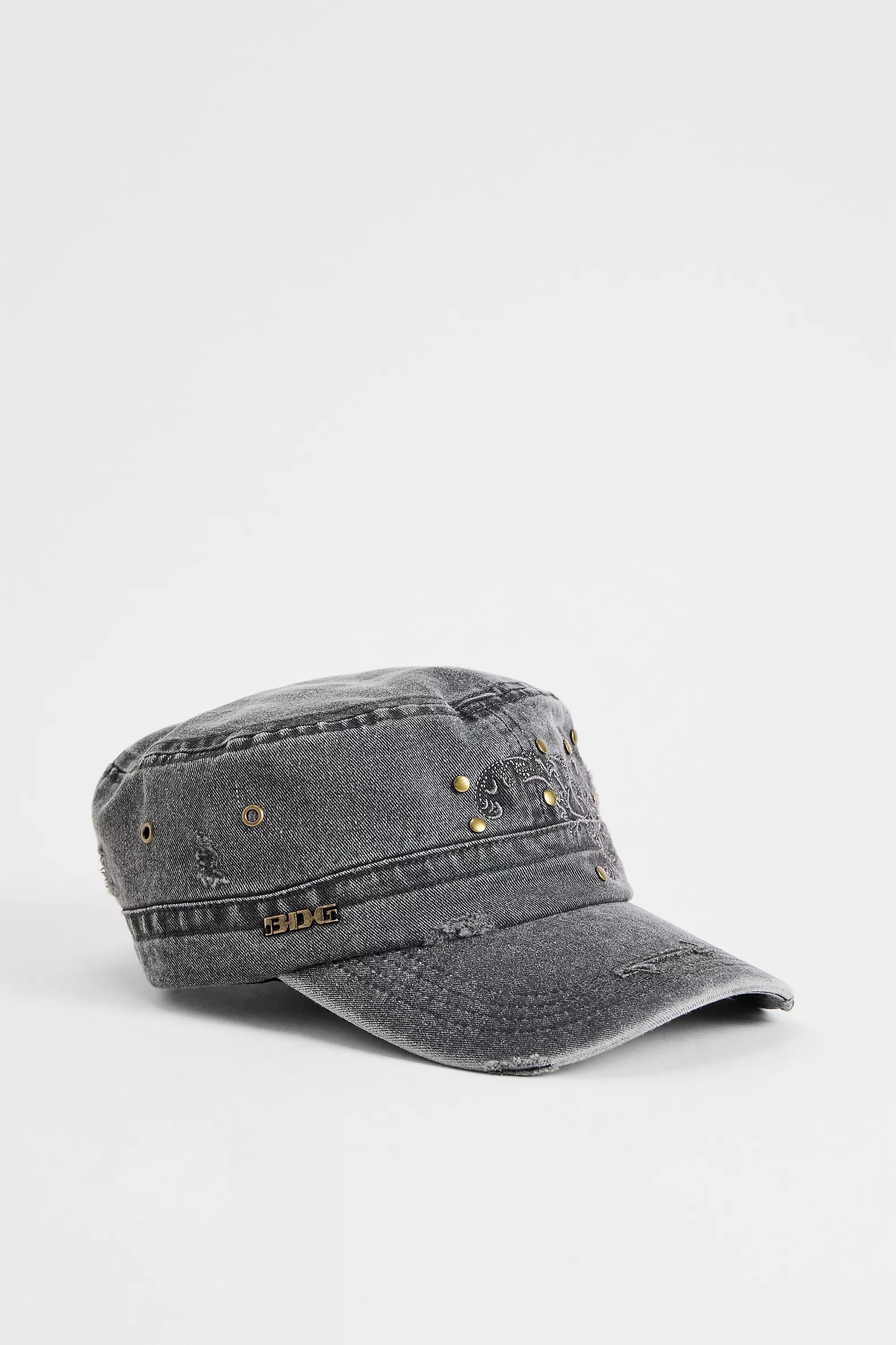 Black Bdg Studded Utility Train Cap, BLK, medium