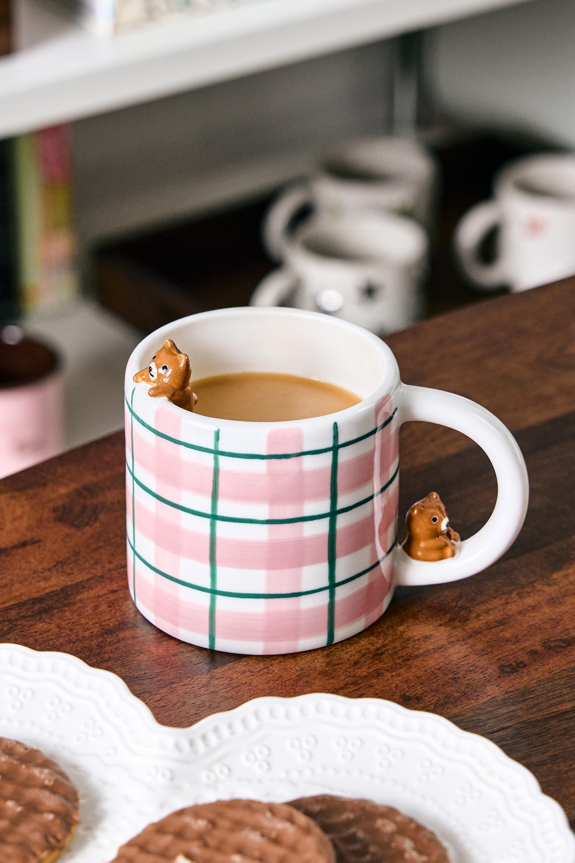 تسوق Gingham Micro Teddy Mug, Pink Urban Outfitters | أزاديا الإمارات ...