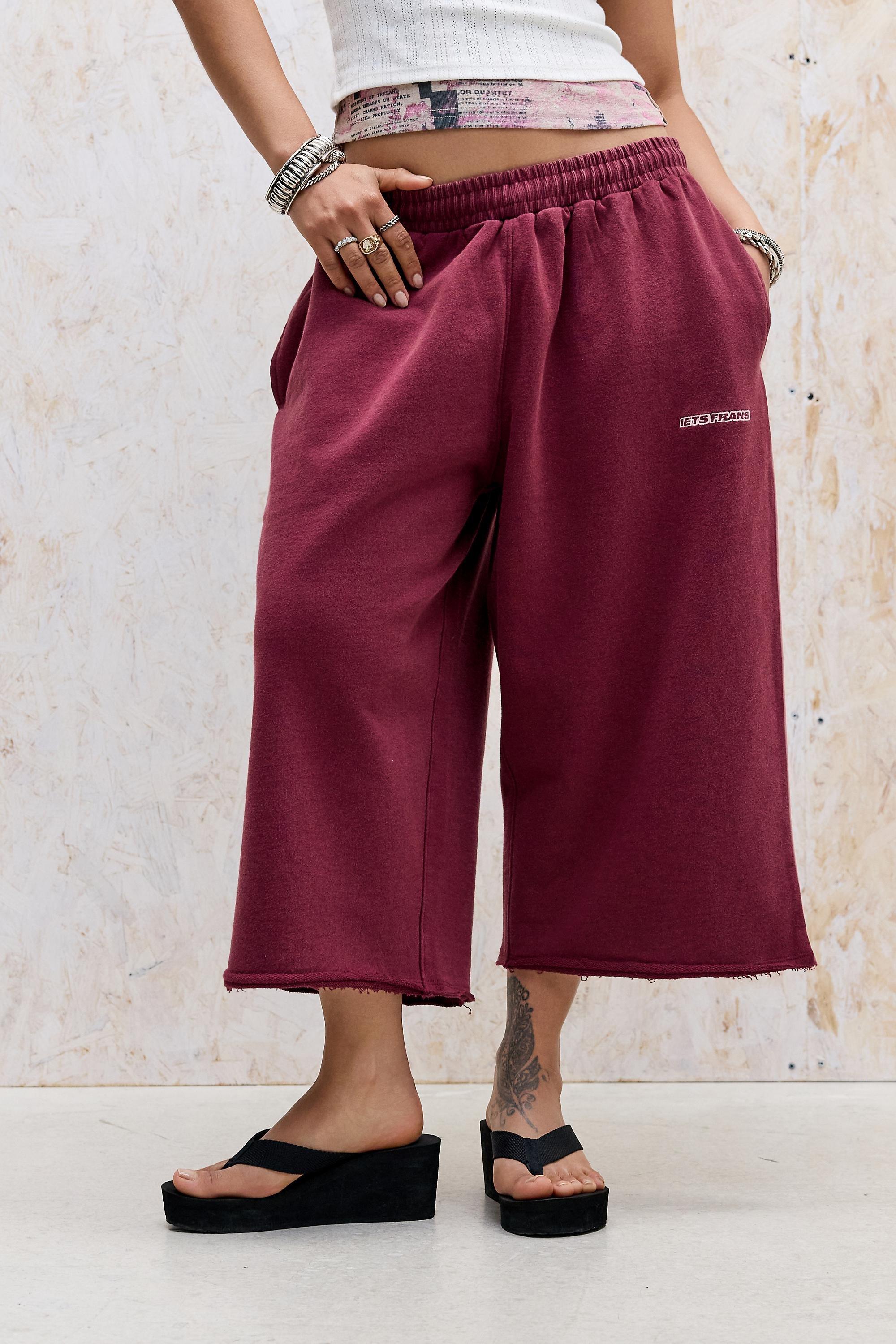 BURGUNDY iets frans... Harri Raw Hem Crop Joggers, A301_0259, large image number 0