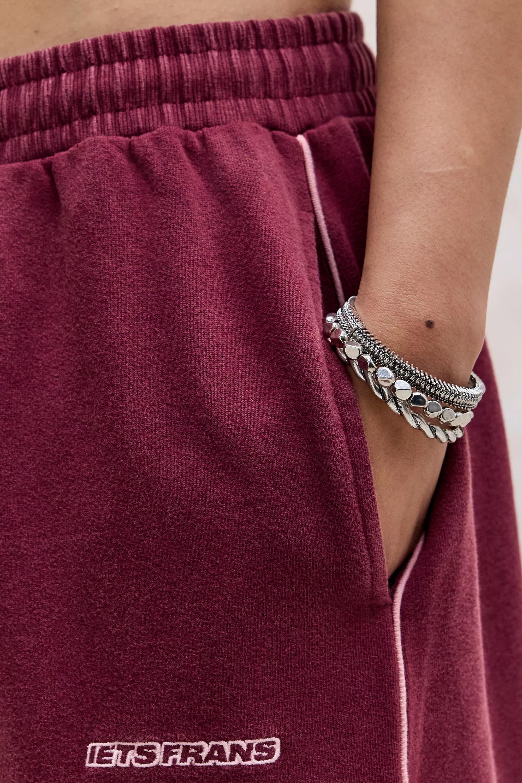 BURGUNDY iets frans... Harri Raw Hem Crop Joggers, A301_0259, large image number 2