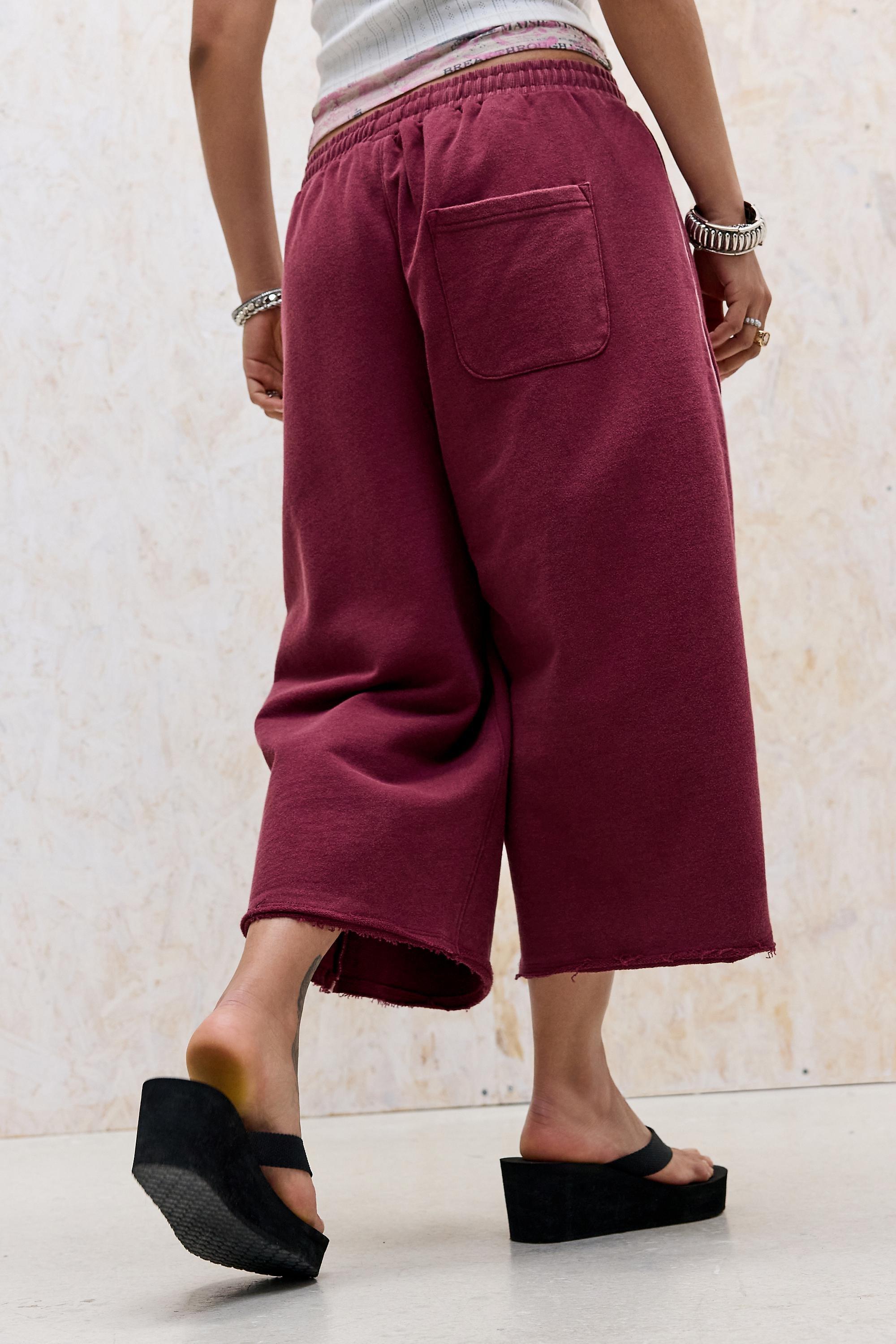 BURGUNDY iets frans... Harri Raw Hem Crop Joggers, A301_0259, large image number 3