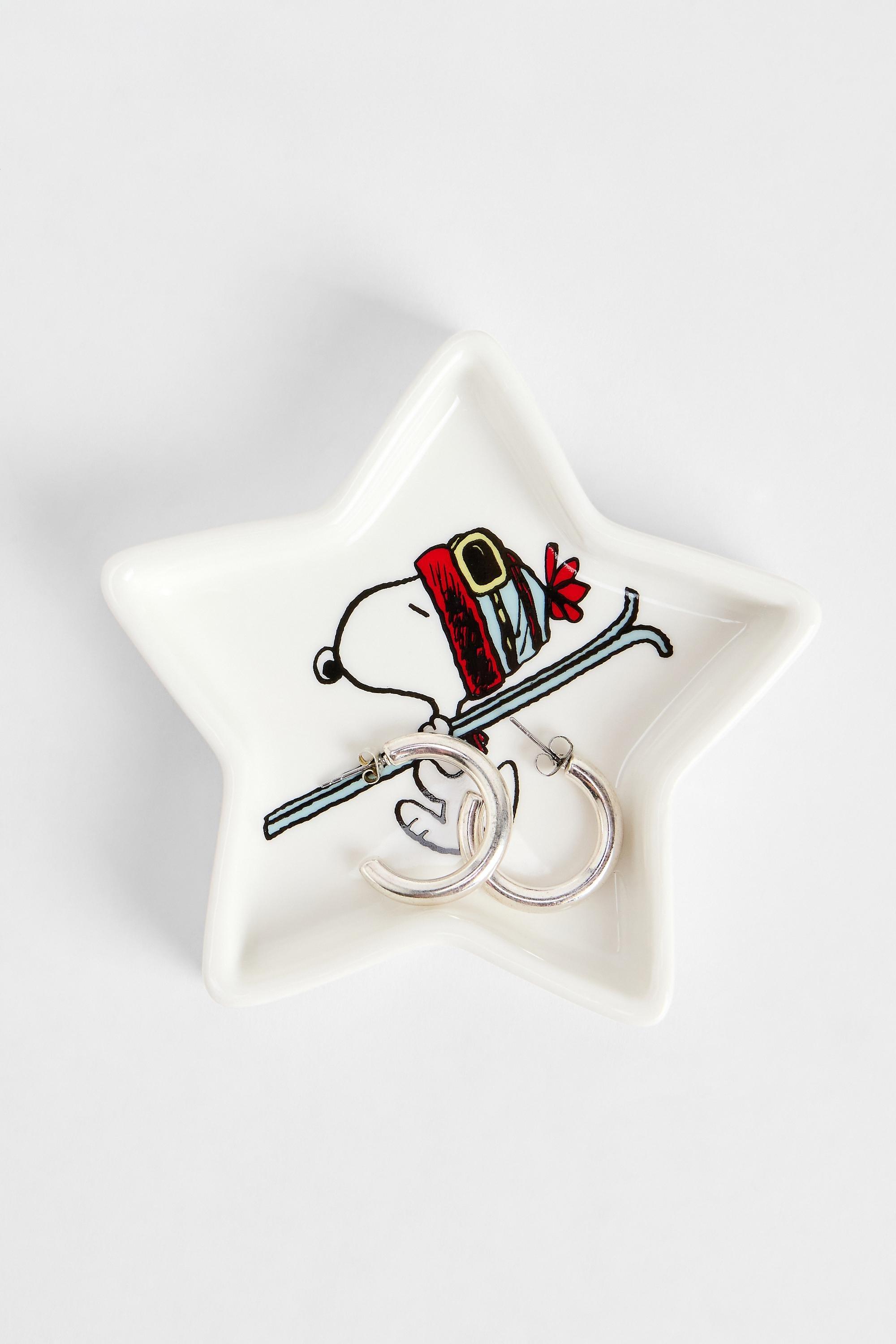 UO Exclusive Peanuts Star Trinket Dish, White, RED, large image number 0