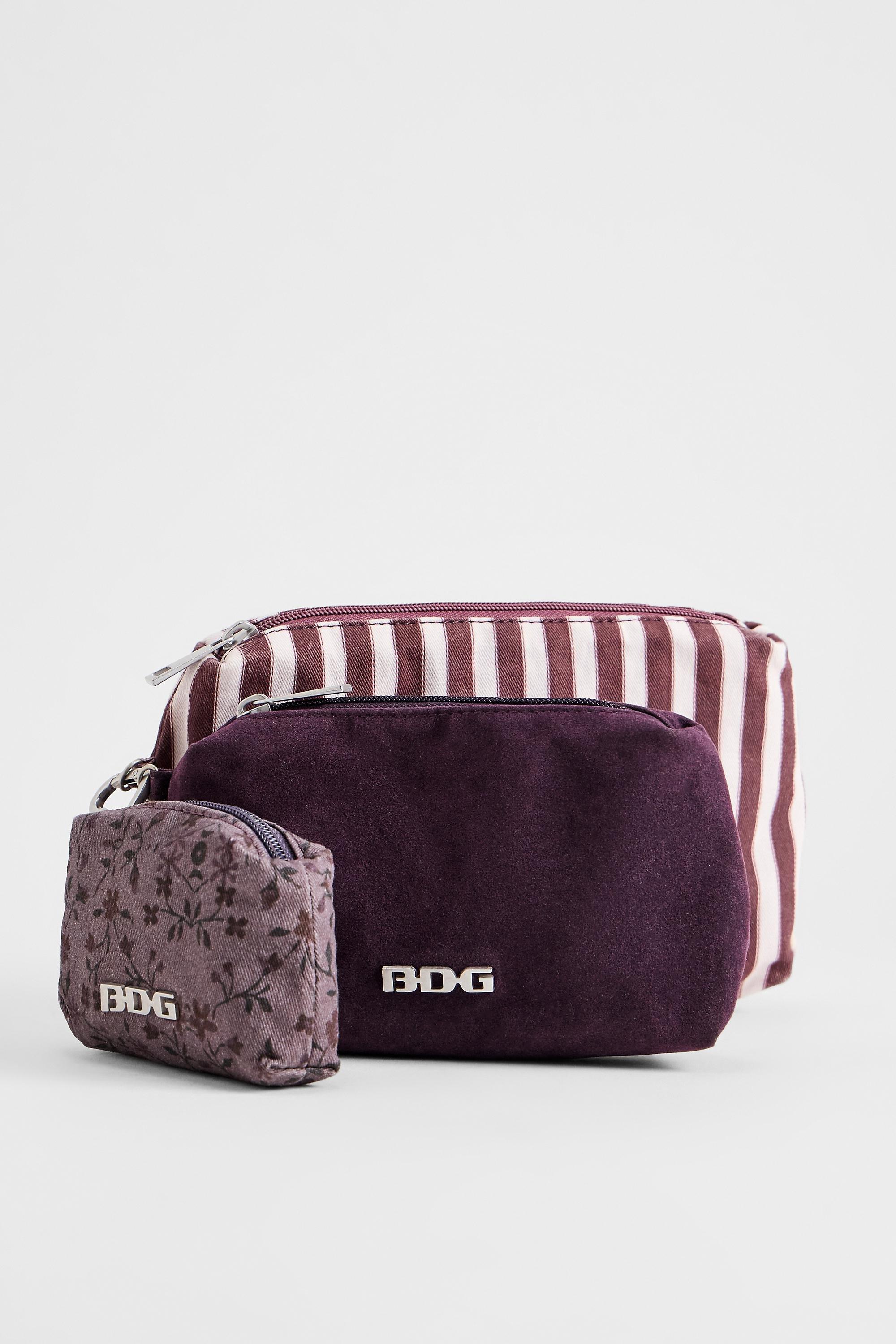 Purple Bdg Ditsy Floral Makeup Bag 3-Pack, PURP, medium