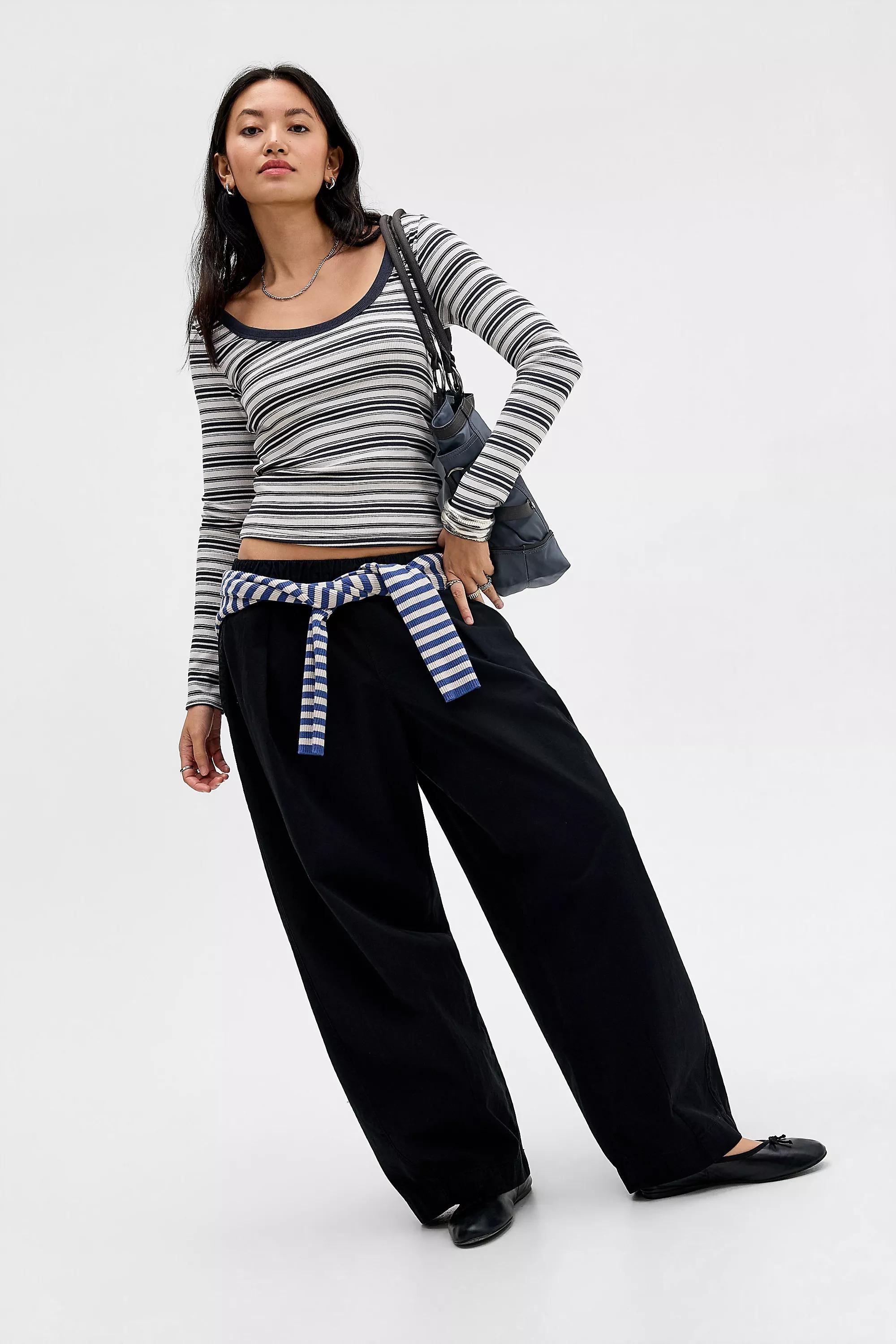 Black Bdg Bobbi Baggy Cocoon Trousers, BLK, large image number 1