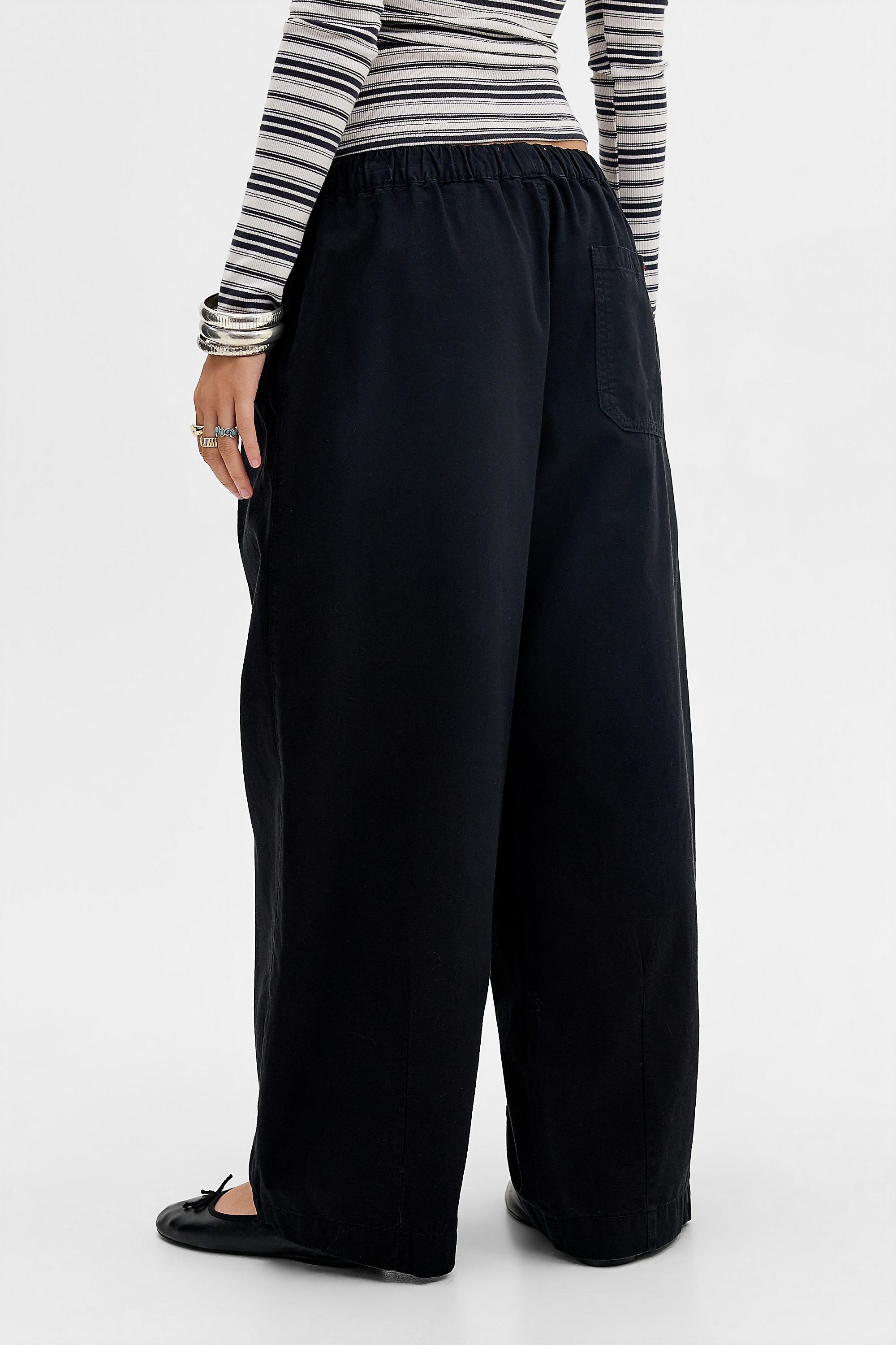 Black Bdg Bobbi Baggy Cocoon Trousers, BLK, medium