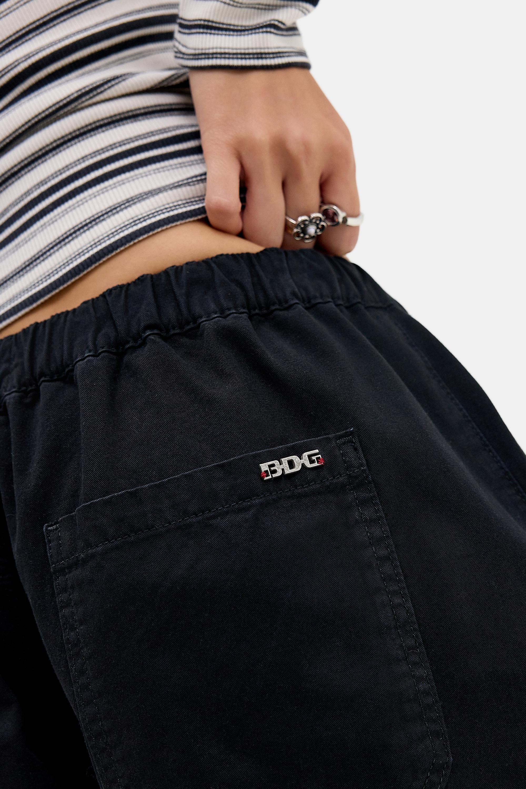 Black Bdg Bobbi Baggy Cocoon Trousers, BLK, large image number 3
