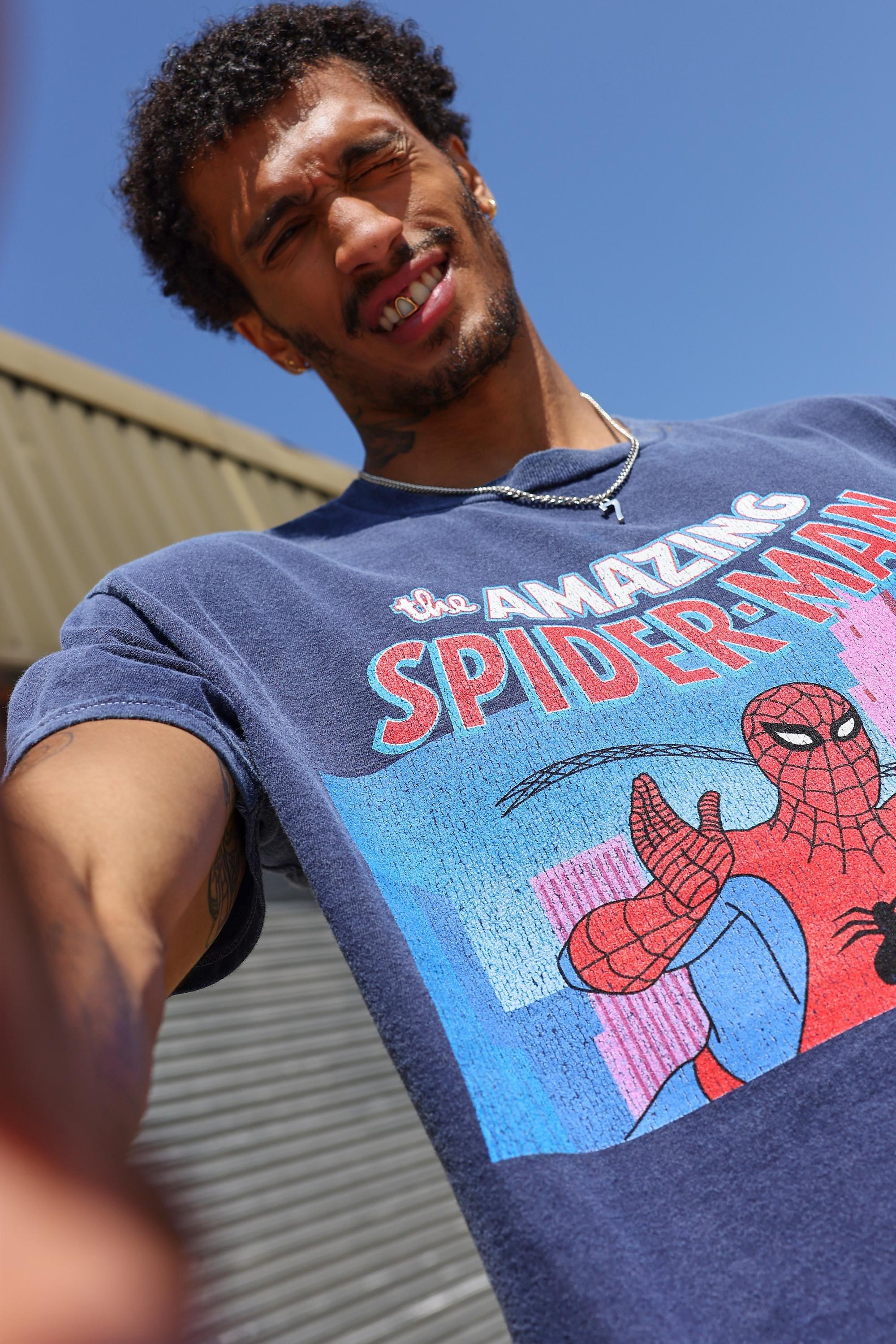 Blue Uo Blue Amazing Spiderman Graphic T-Shirt, BLUE, large image number 0
