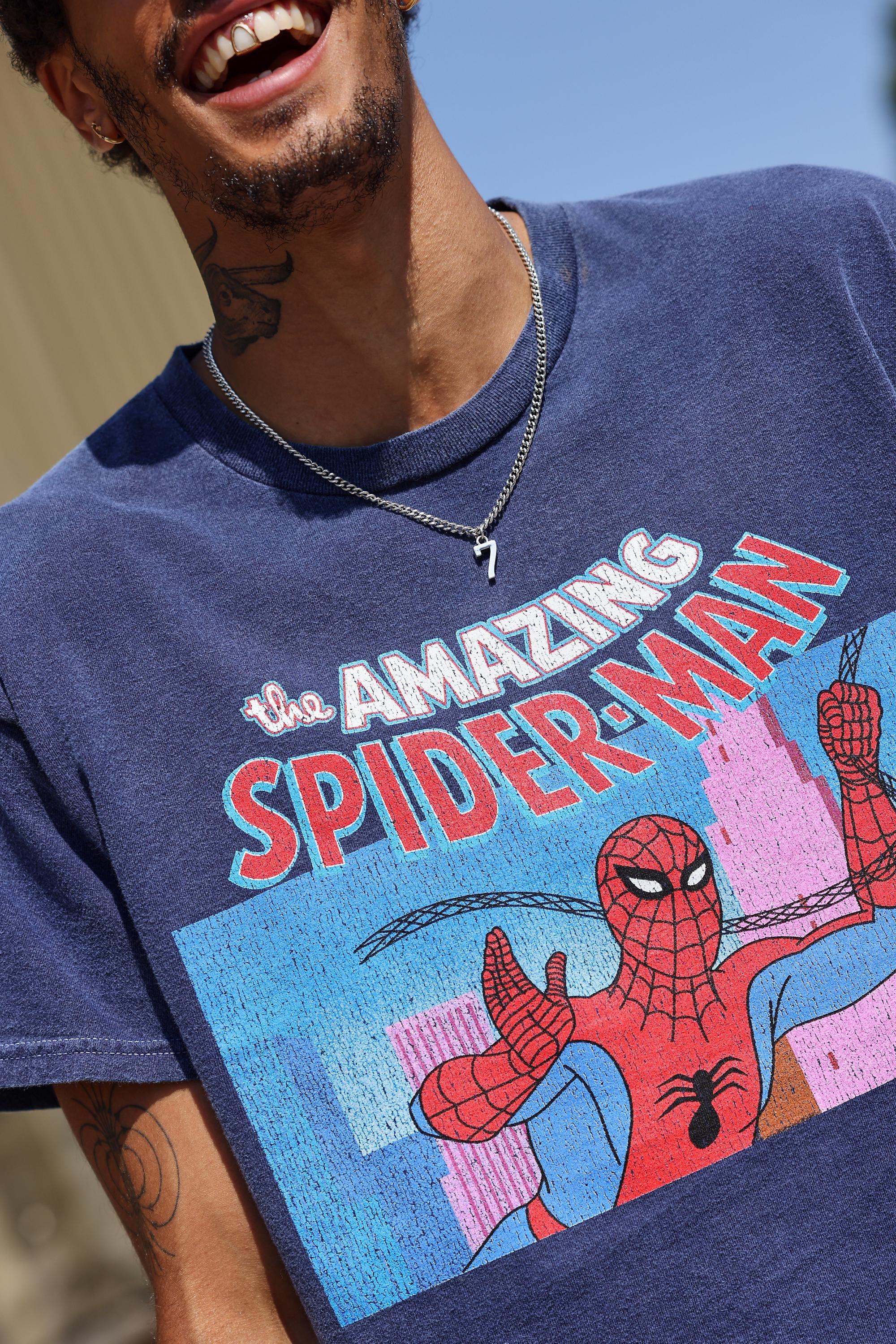 Blue Uo Blue Amazing Spiderman Graphic T-Shirt, BLUE, large image number 3