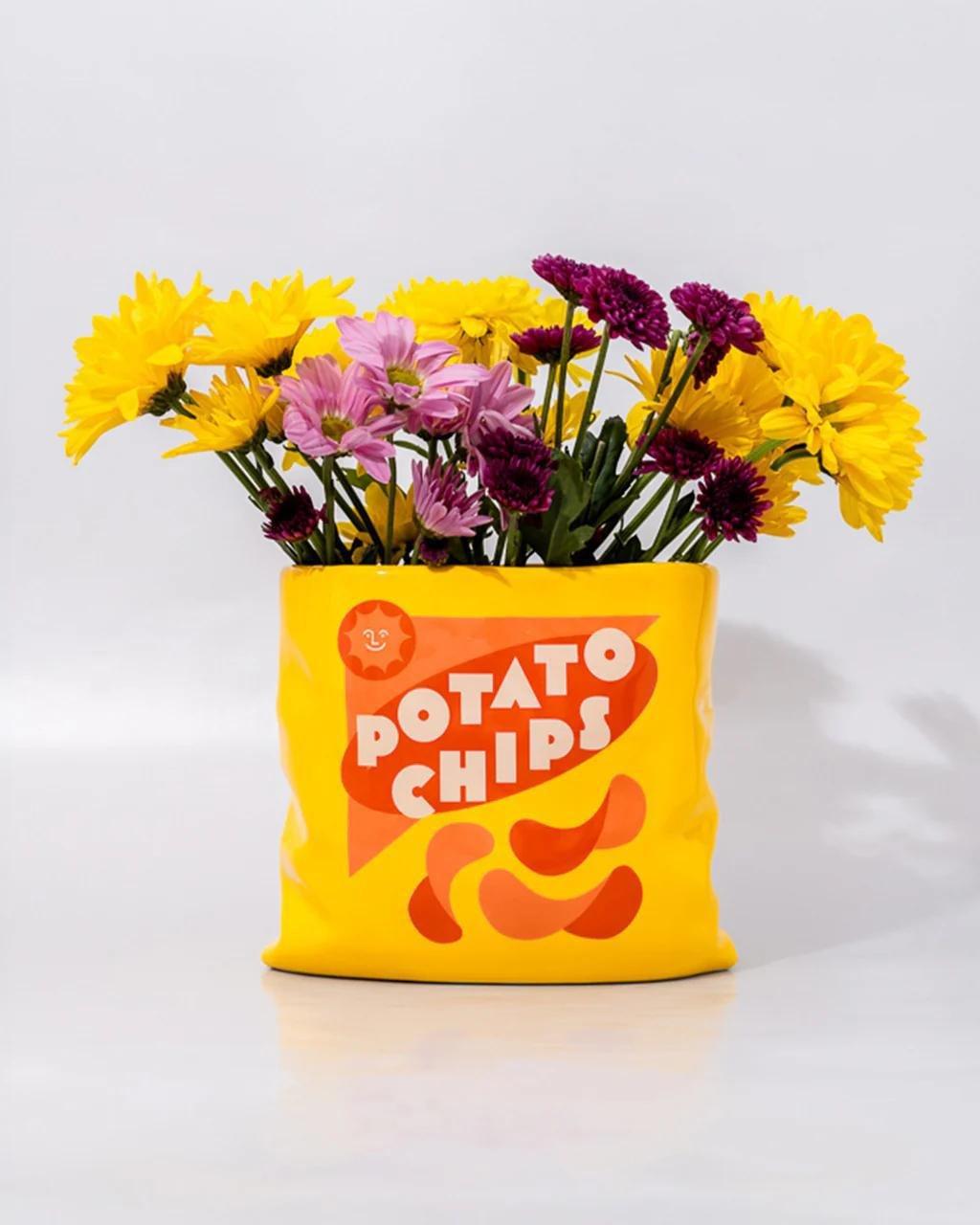 Multicolour Potato Chips Ceramic Vase, Urban Outfitters X Little Birdy, A322_100, large image number 1