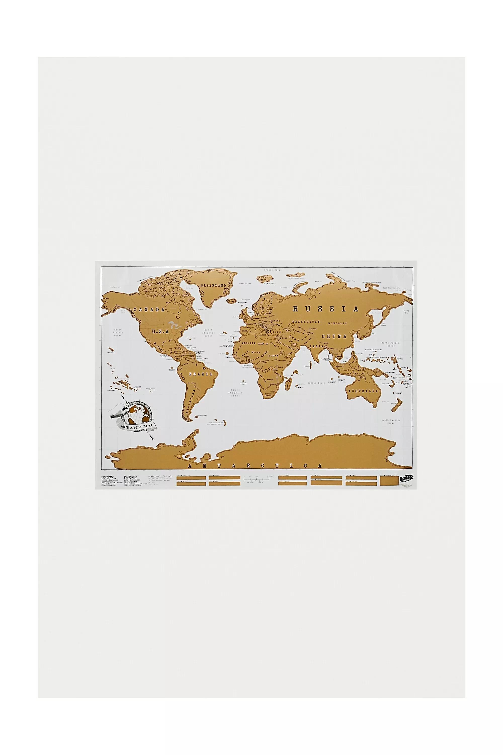 White Standard World Scratch Map, , large image number 2