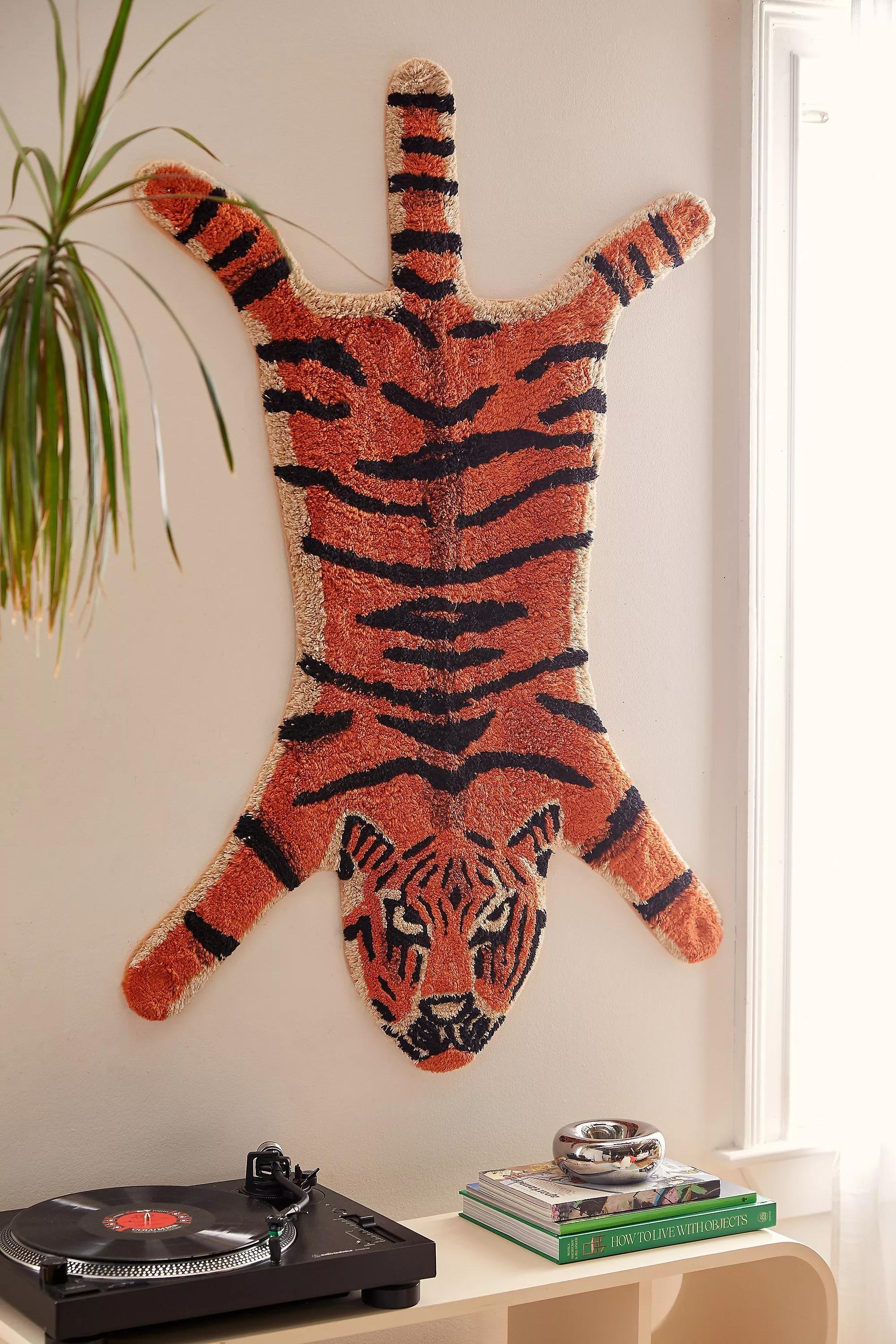 Orange Multicolour Ed Tiger Bath Mat, ASSORT, large image number 4
