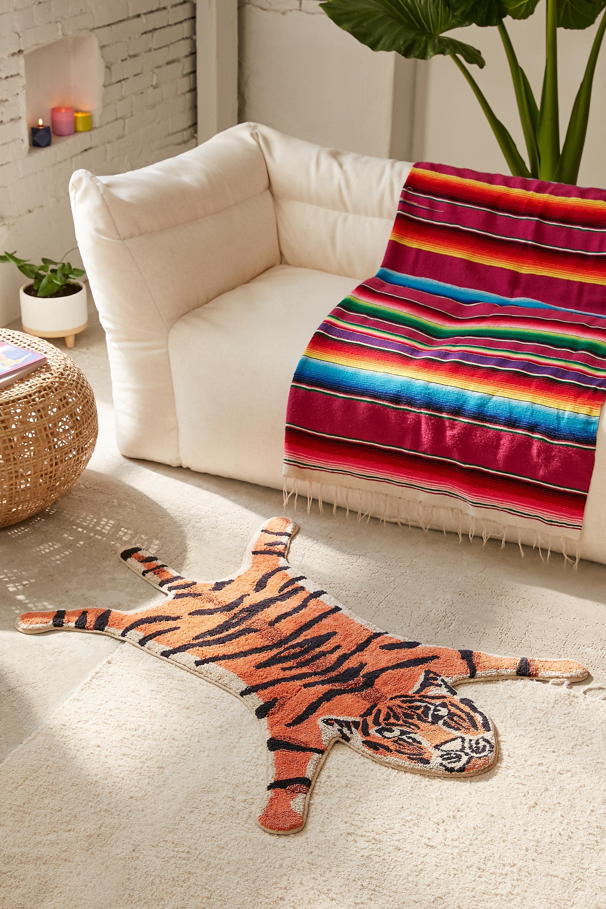 Orange Multicolour Ed Tiger Bath Mat, ASSORT, large image number 5