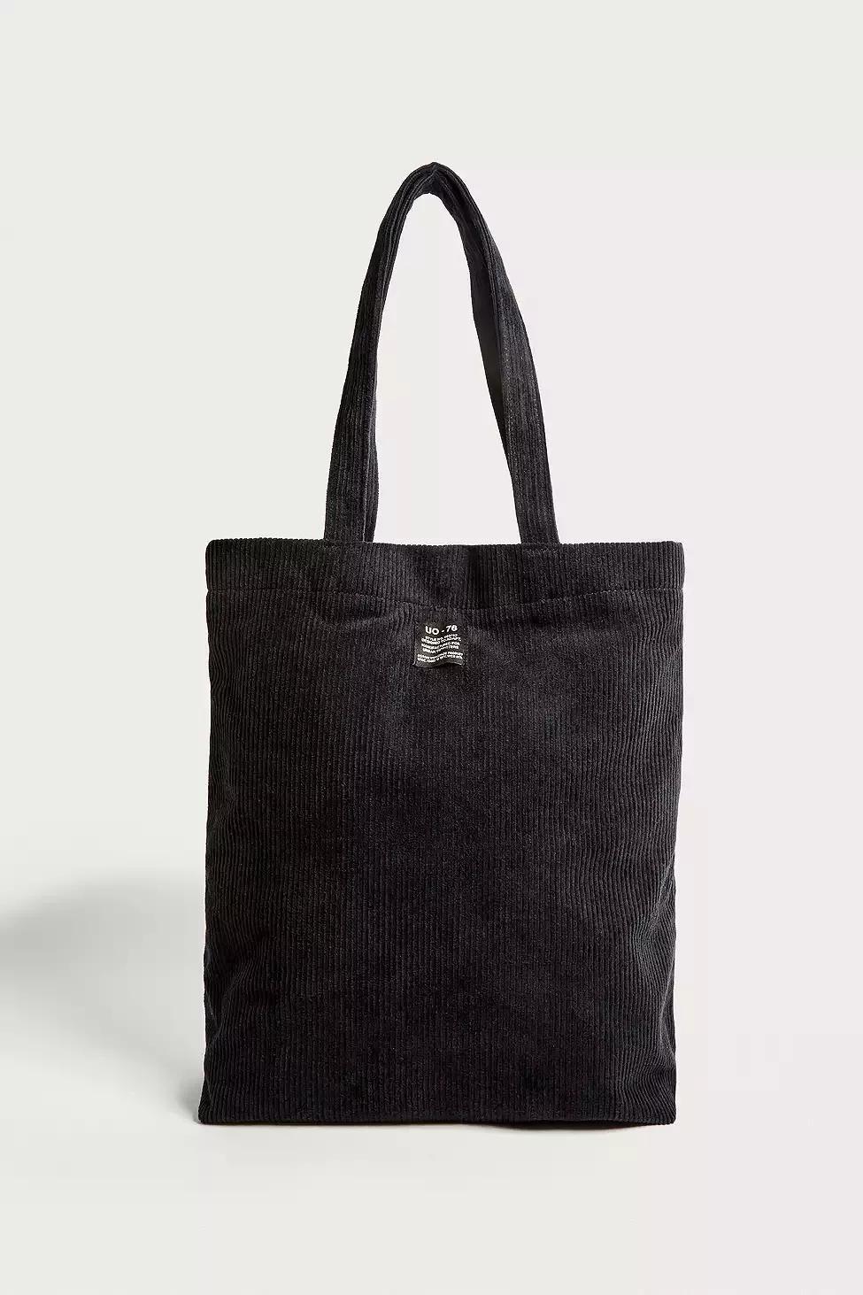Black UO Corduroy Tote Bag, Women, , large image number 1