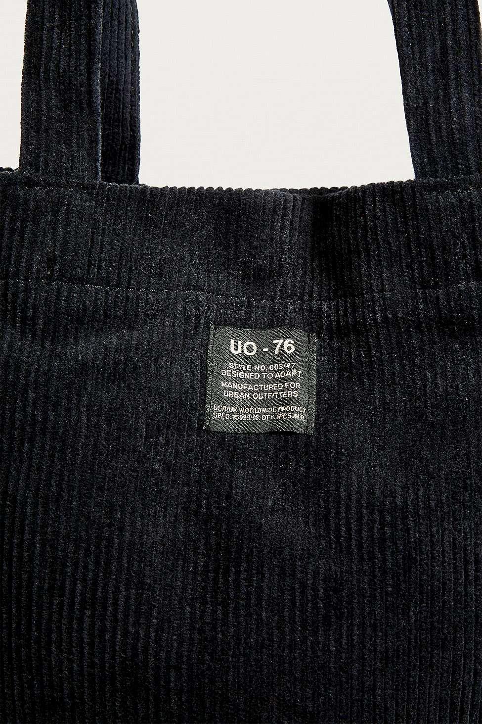Black UO Corduroy Tote Bag, Women, , large image number 4