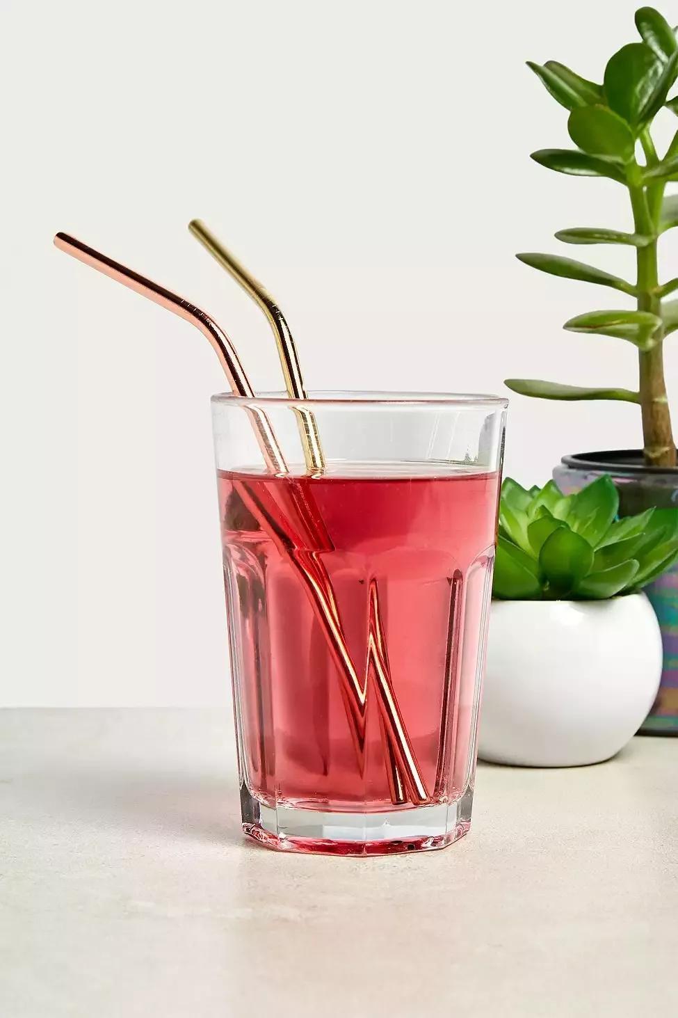 Assorted Colourful Stainless Steel Straws - Set Of 4, , large image number 1