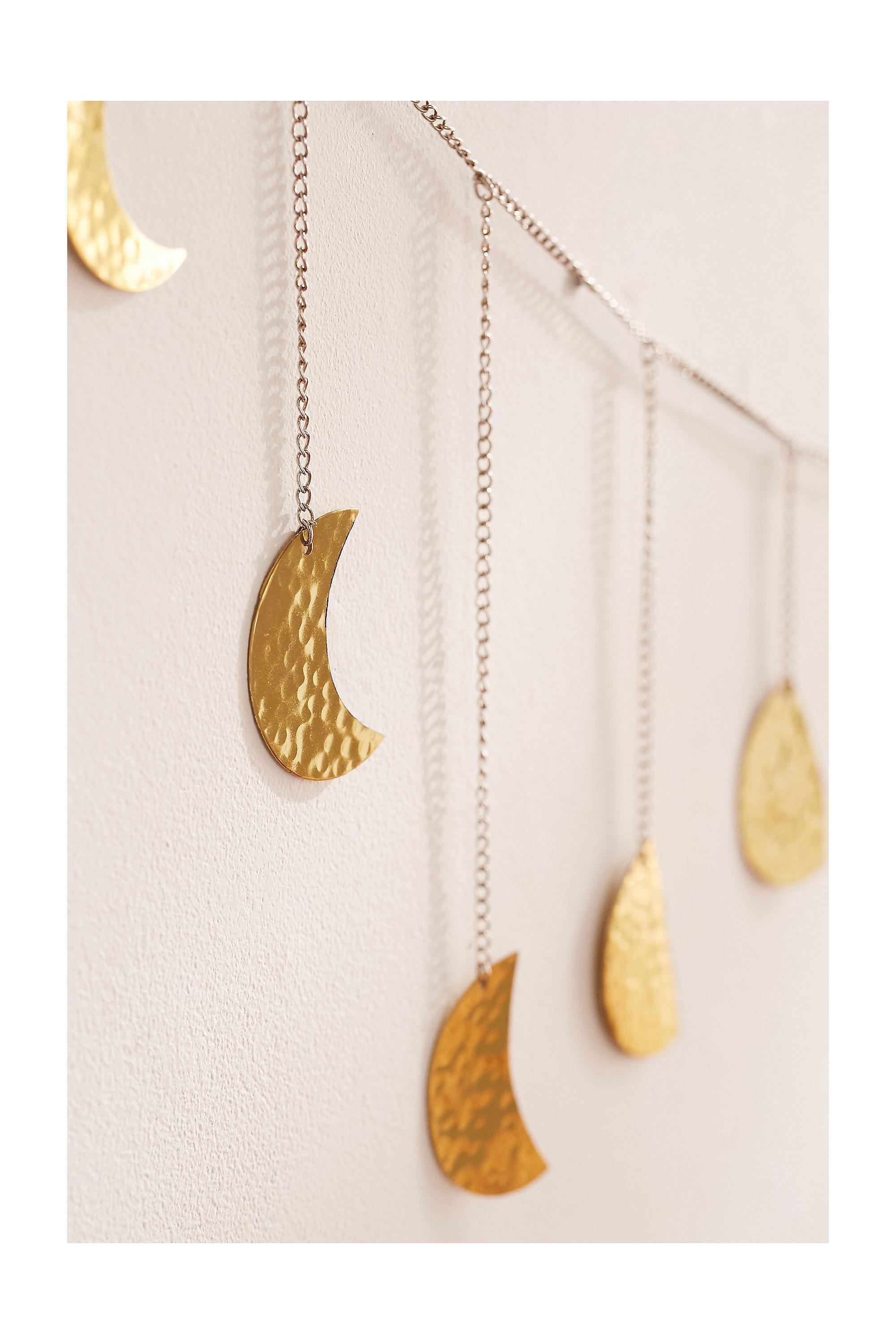 Gold Wall Decoration With Moon Motifs, GOLD, large image number 1