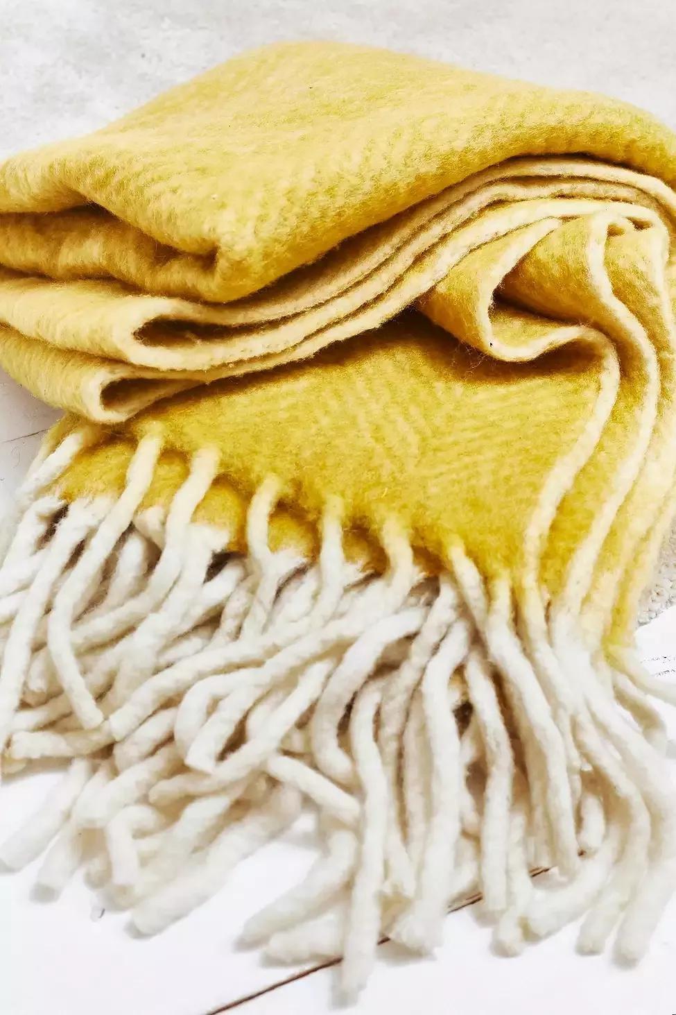 Yellow Cosy Throw Blanket, , large image number 2