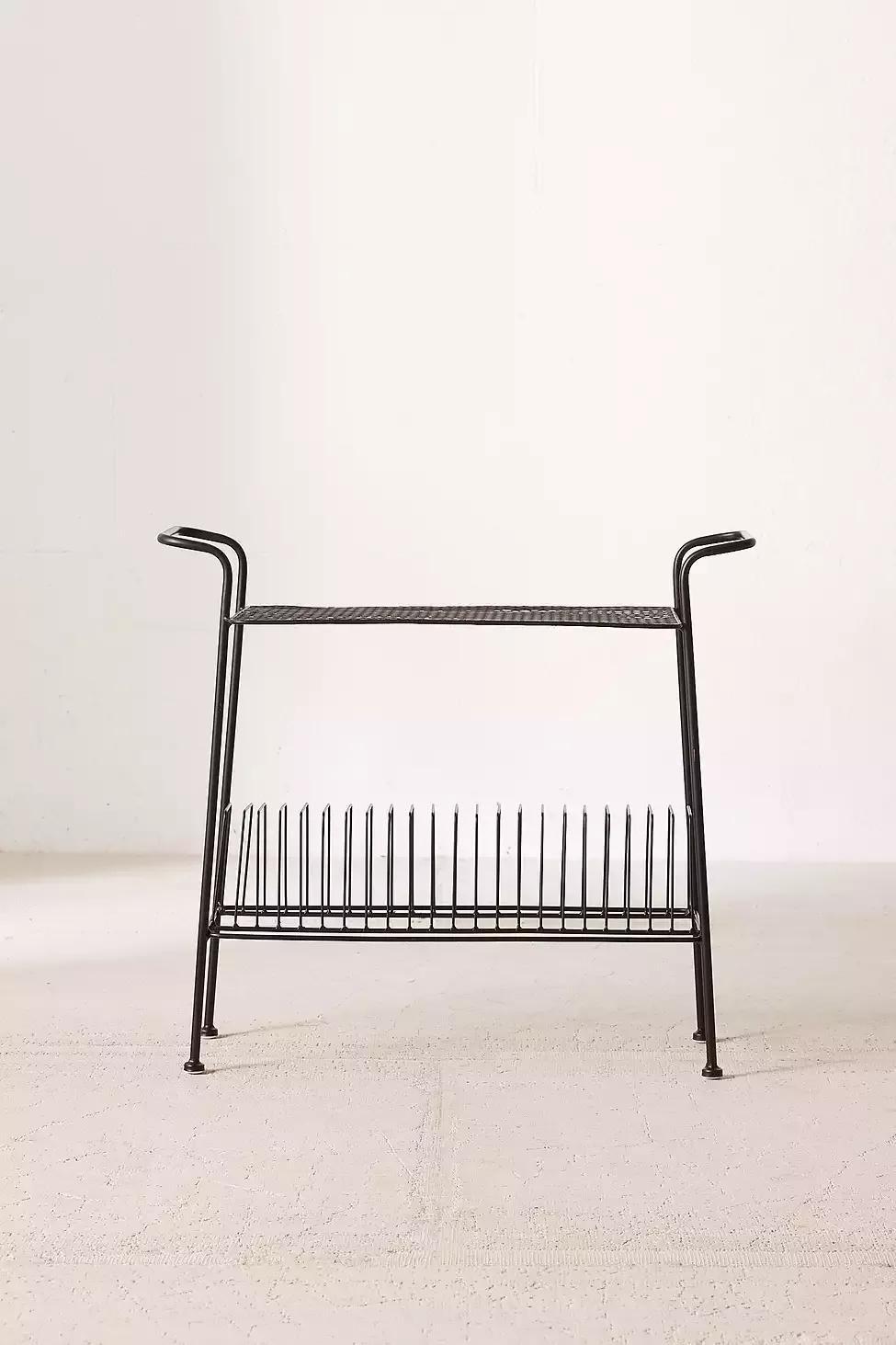 Black Vinyl Record Storage Shelf, , large image number 2